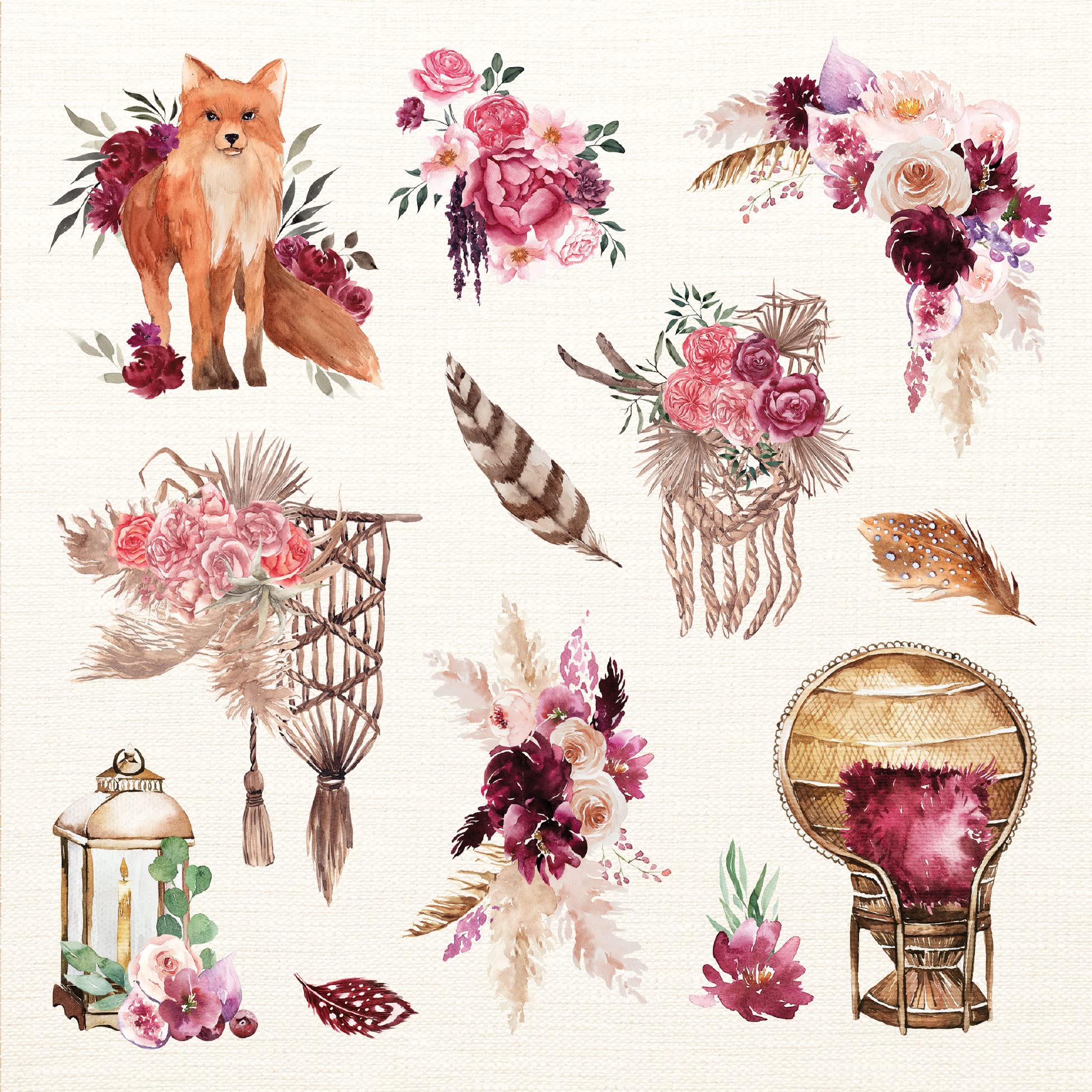 Peter Pauper Press Boho Dreams Sticker Book - Floral, Animal, Decorative Themes | 750 Stickers | Multi-color