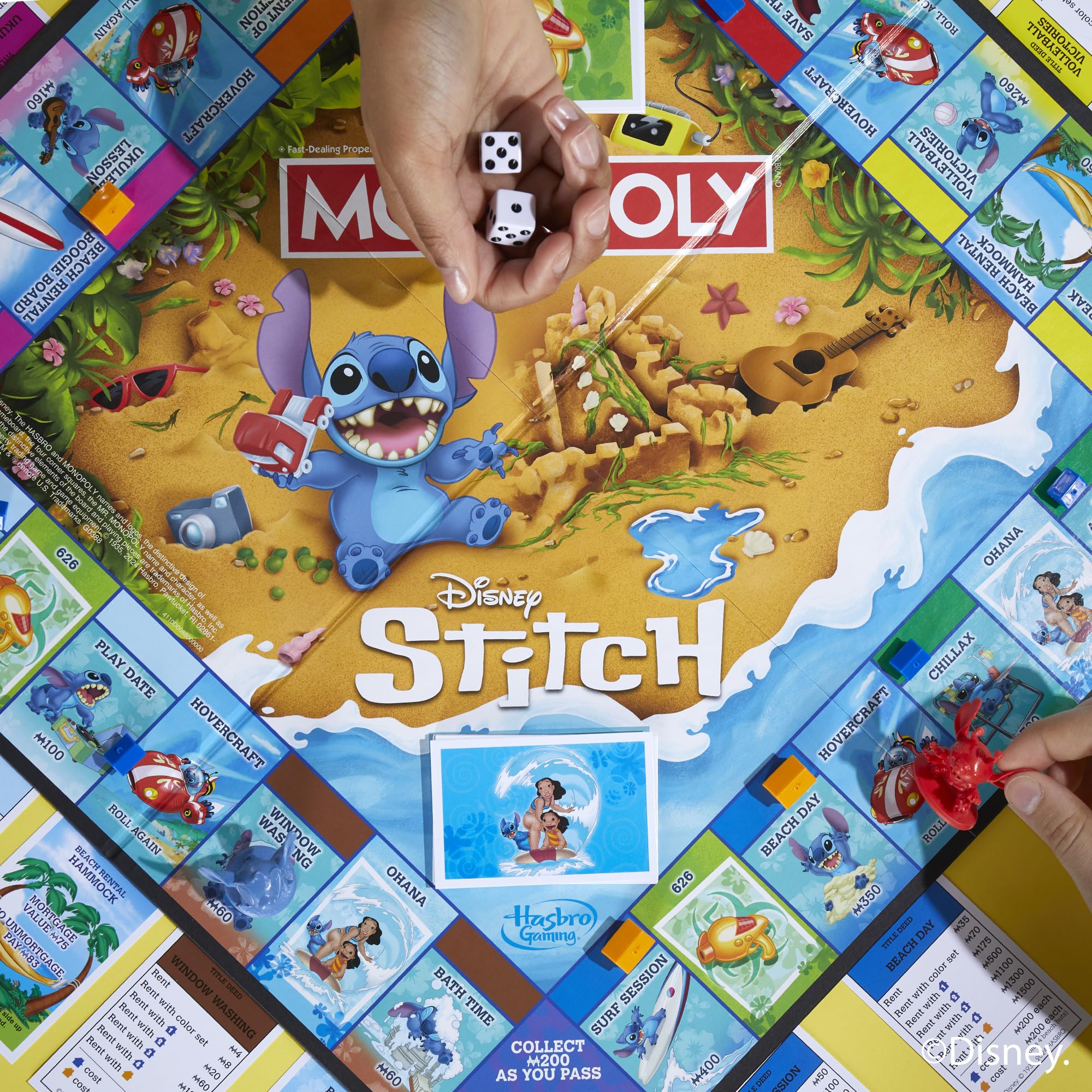 Monopoly Disney Stitch Edition Board Game - English Version | Ages 8+ | 2-6 Players 5