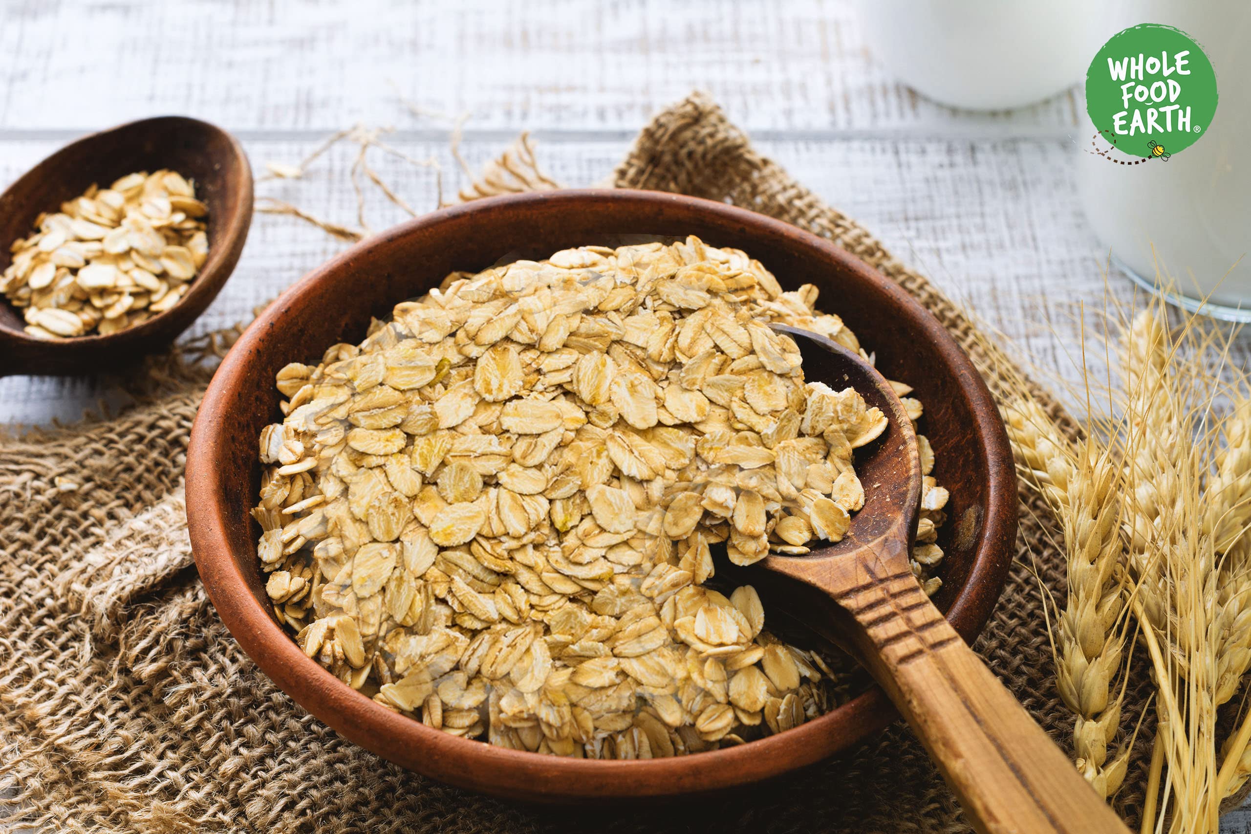 Wholefood Earth Organic Gluten Free Jumbo Oats - 1 kg | GMO Free | Vegan 4