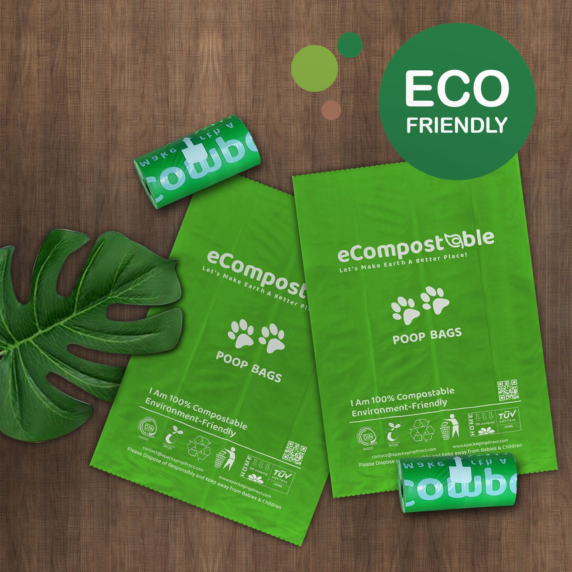 eCompostable Eco-Friendly Poop Bags - 240 Count, Green, Unscented | 13 x 9 Inches 7