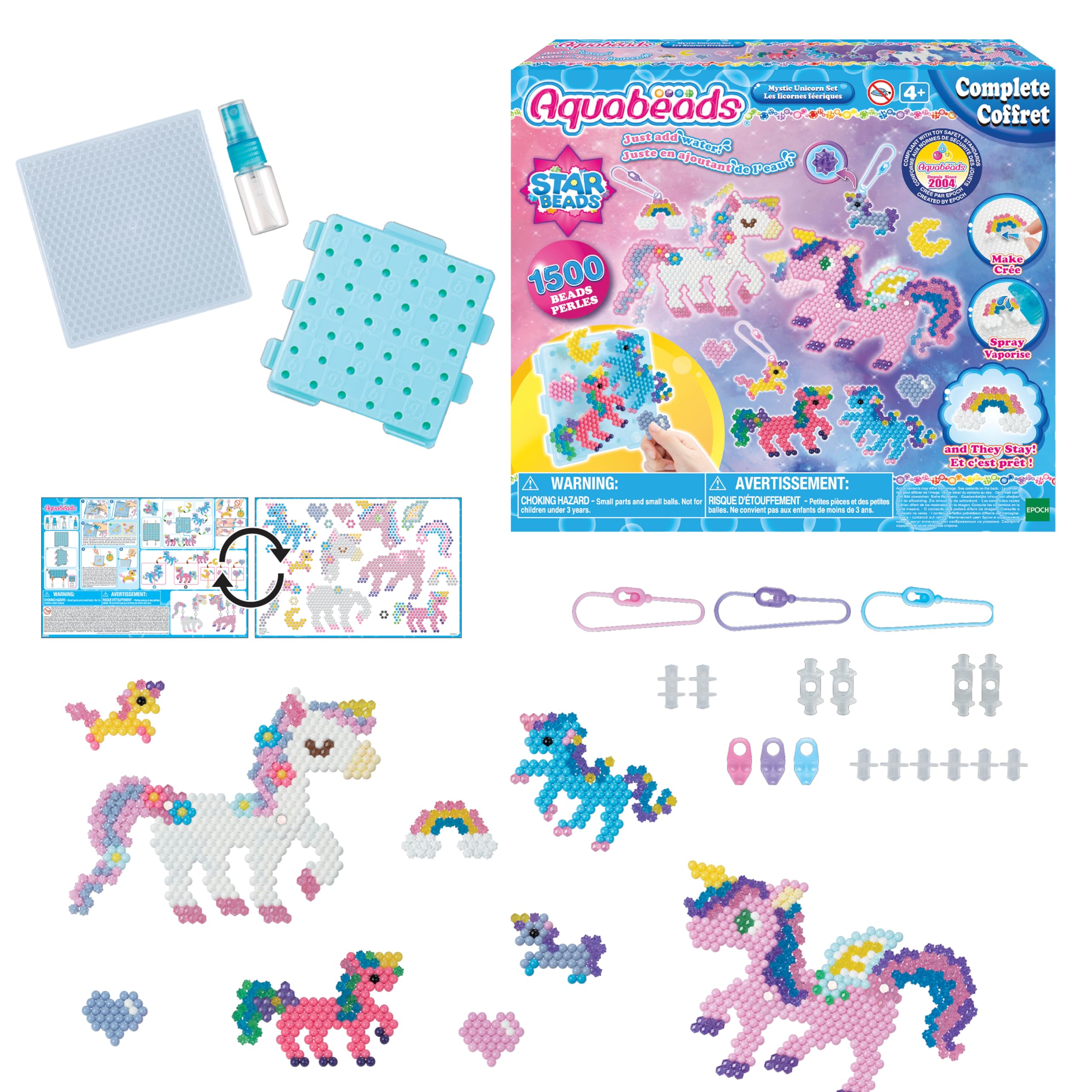 Aquabeads Mystic Unicorn Set - 1500+ Beads in 24 Colors | Ages 4+ 1
