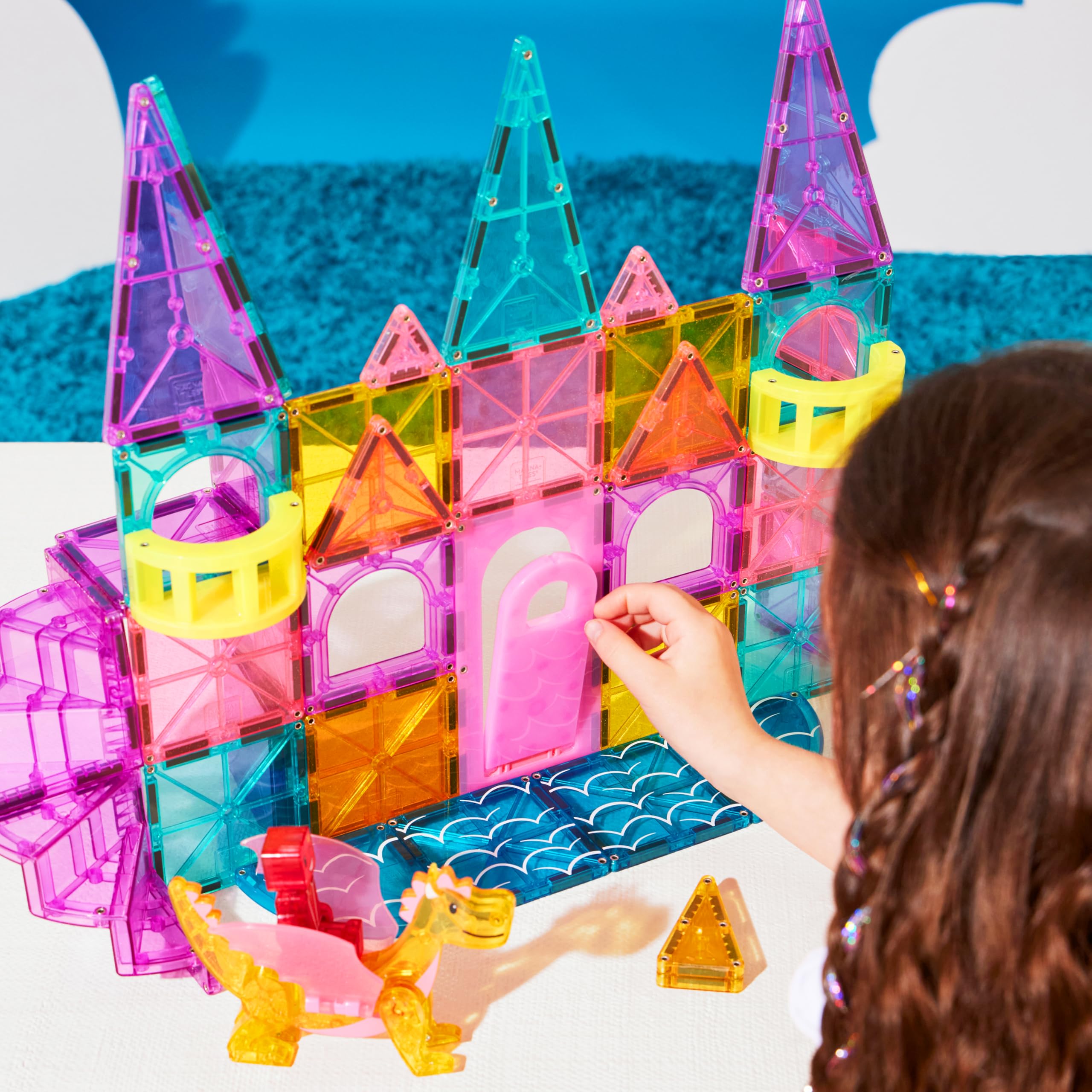 Magna-Tiles Castle DLX 48-Piece Magnetic Construction Set | Ages 3+ 4