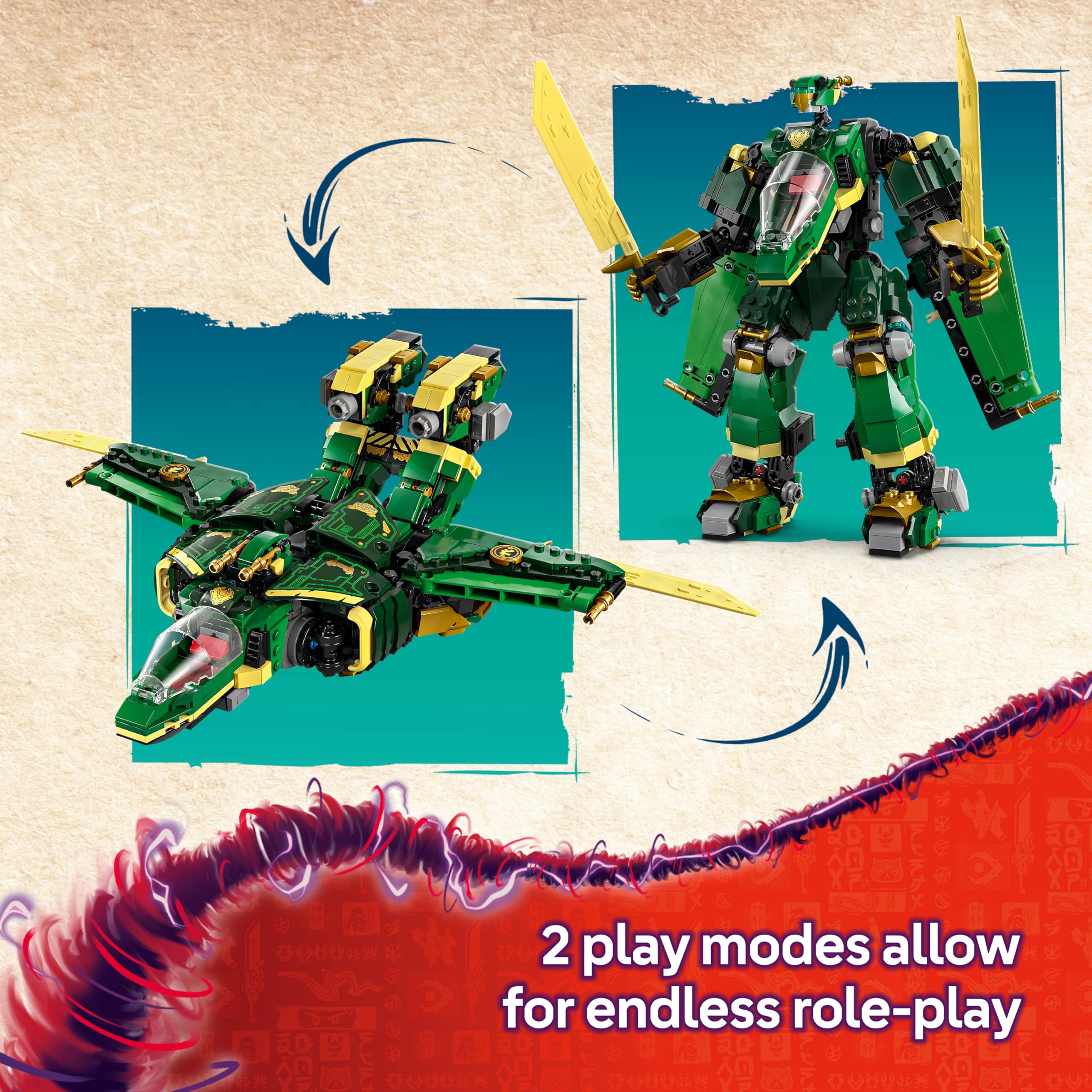 LEGO NINJAGO Lloyd’s Jet Mech 71845 - Transforming Mech/Jet, Dragon, Bike | Ages 9+ 3