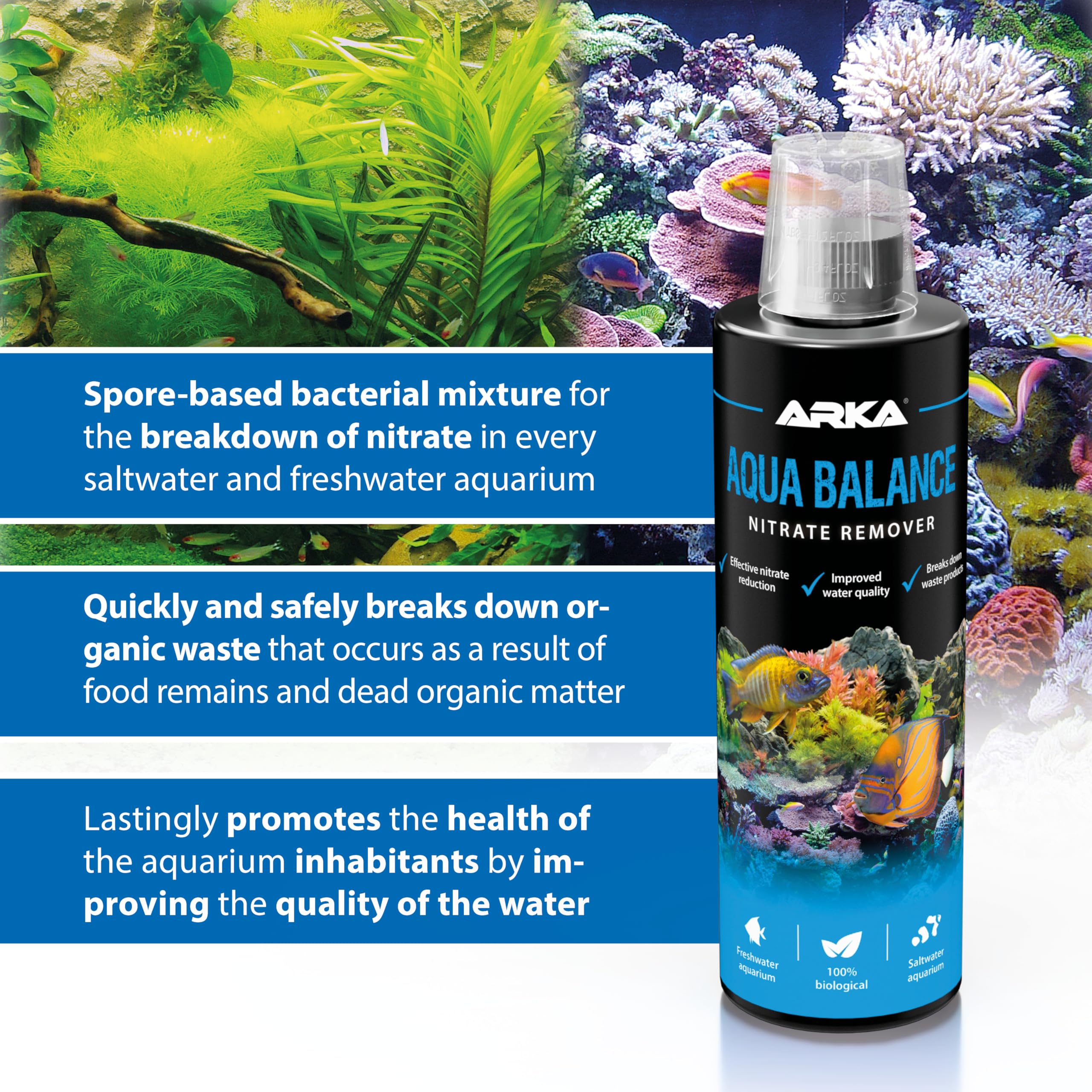 ARKA Aqua Balance Nitrate Remover - Biological Reduction for Freshwater & Marine Tanks | 473 ml 4