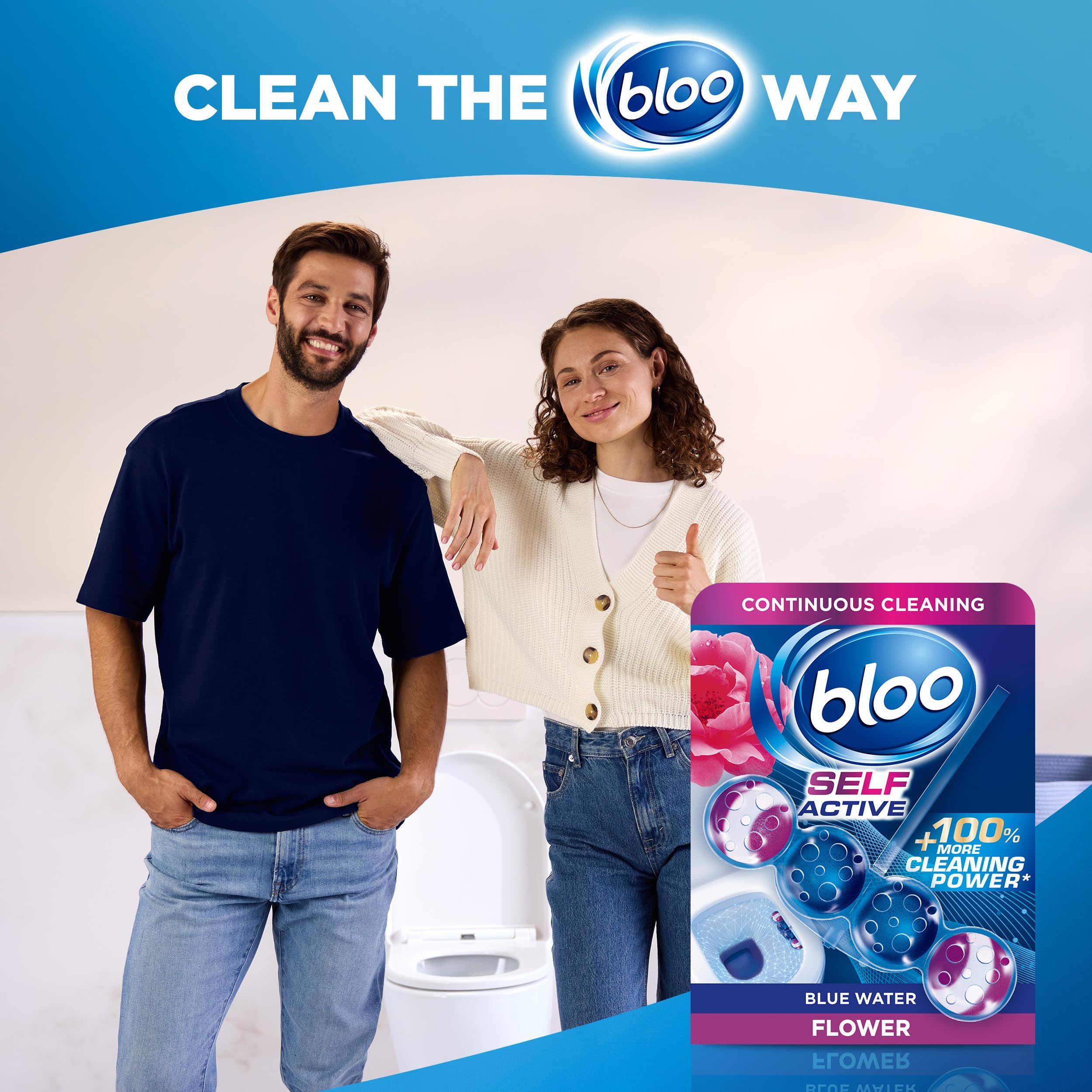 Bloo Self Active Duo Toilet Rim Block and Bowl Cleaner with Flower Scent | Pack of 2 7