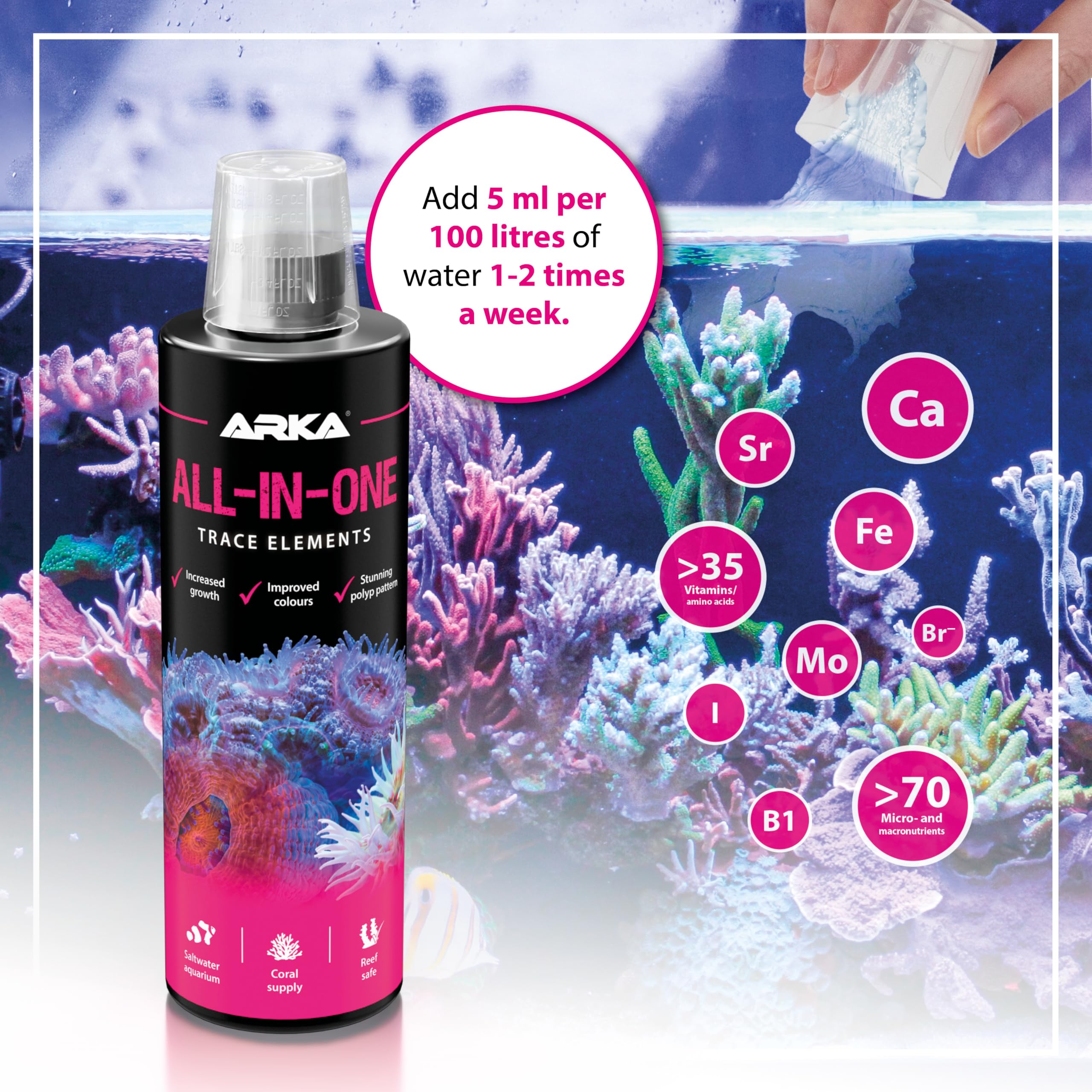 ARKA All-In-One Coral Supplement Reef Aquarium - Complete Dosing 473 ml 5