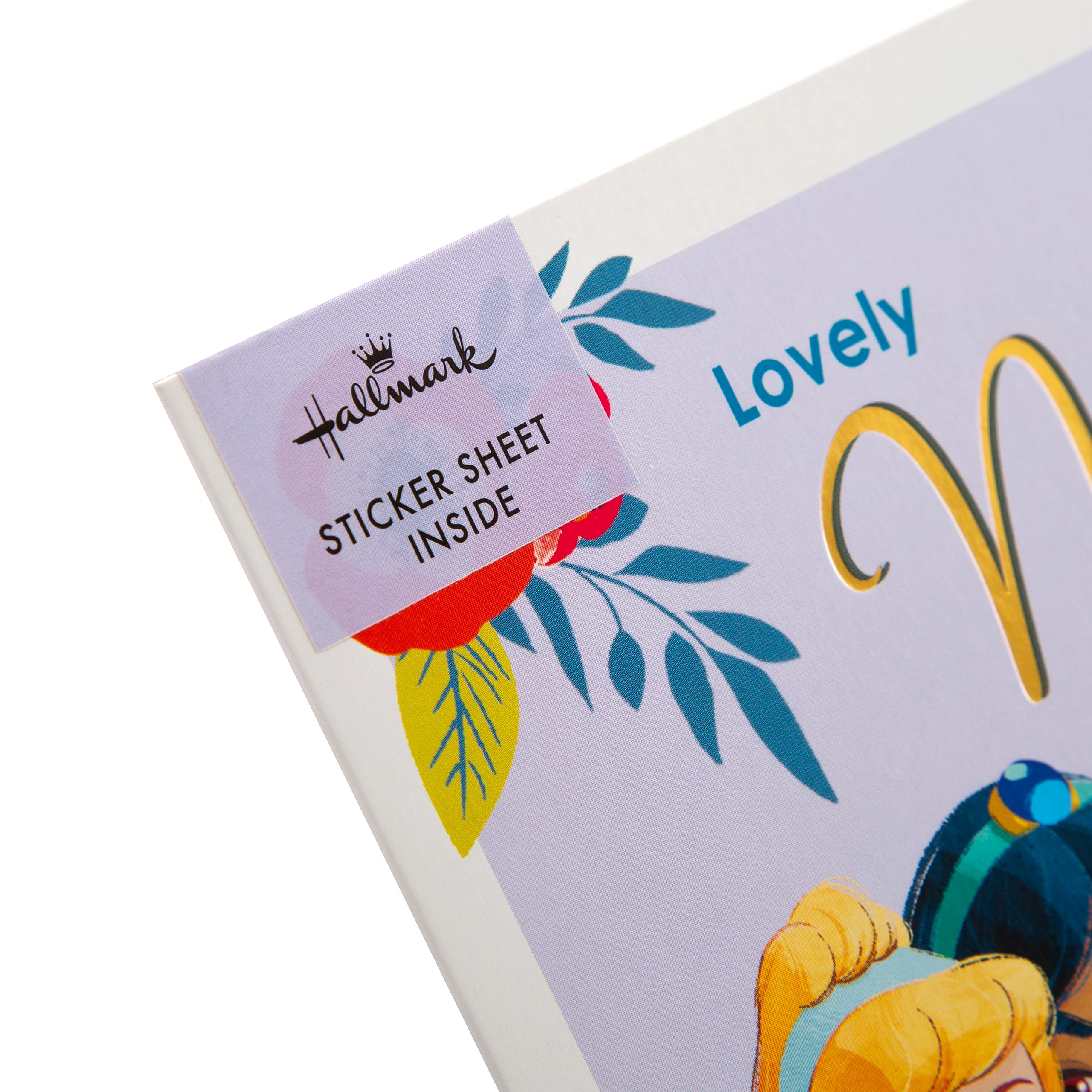 Hallmark Disney Princess Niece Birthday Card with Gold Foil & Sticker Sheet | H22.8cm x W15.9cm 5