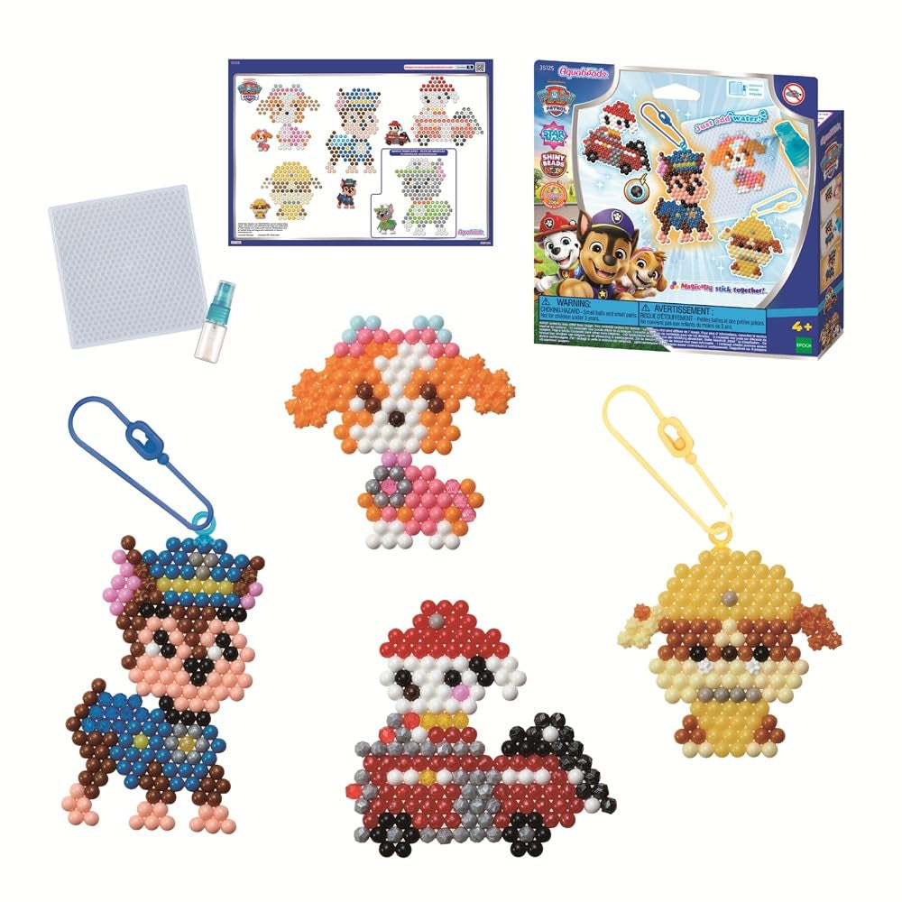 Aquabeads Paw Patrol Keychain Craft Kit - 600 Beads, 30 Colors, Ages 4+ | Bead Art Toy