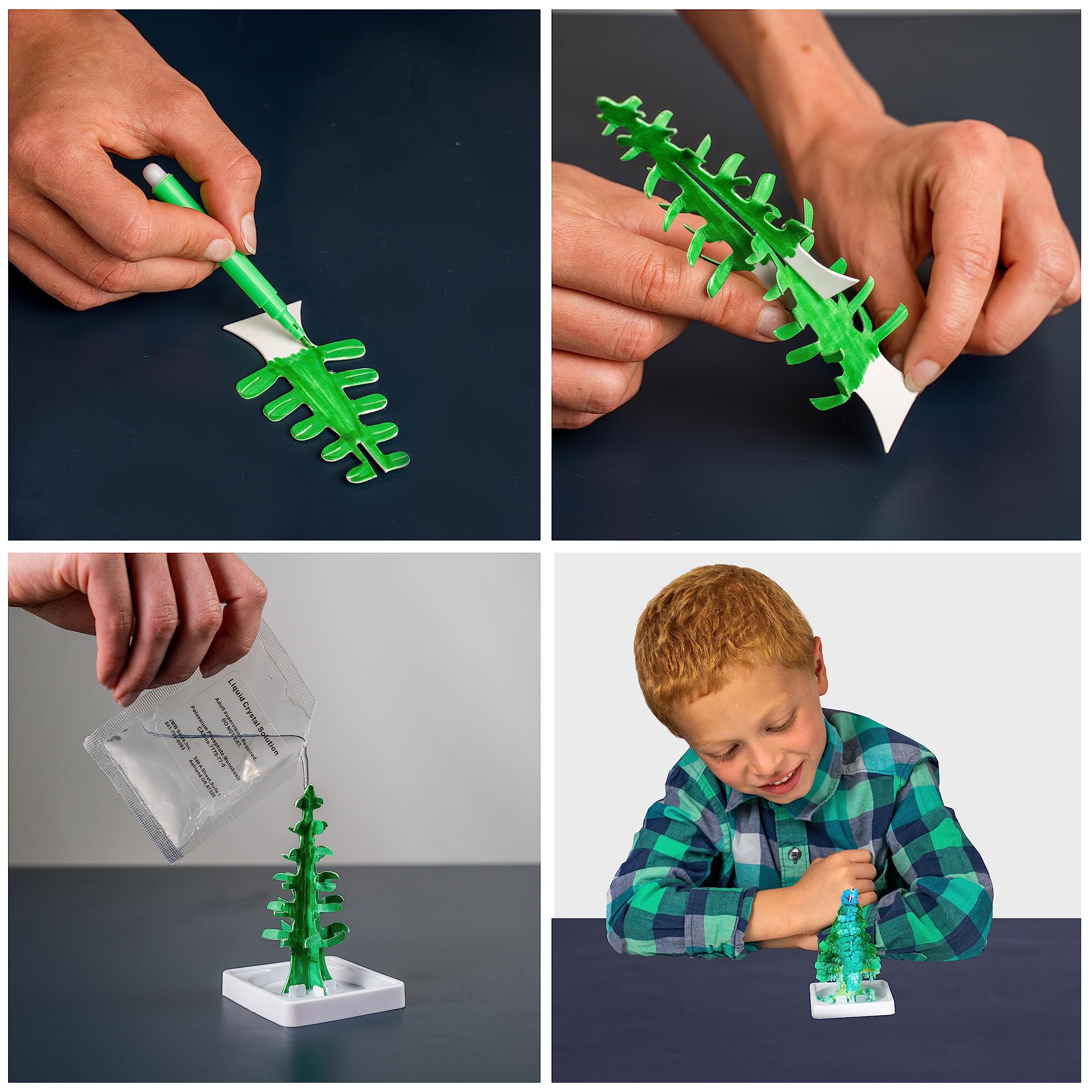 National Geographic Crystal Garden Growing Kit - Pink & Green Crystal Trees | Ages 8+ 3