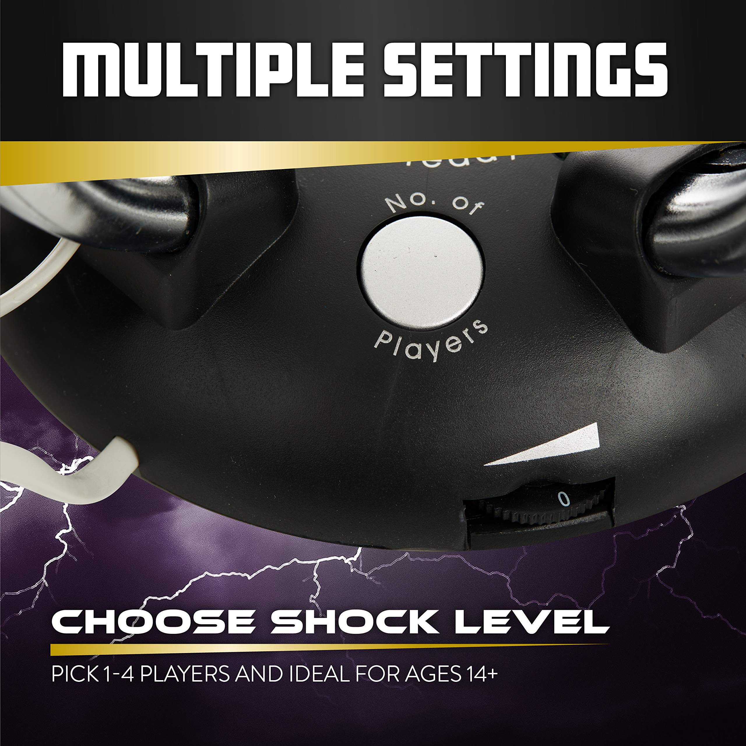 Paladone Lightning Reaction Reloaded - Extreme Shocking Reaction Game | Up to 4 Players | Adjustable Shock Level 8