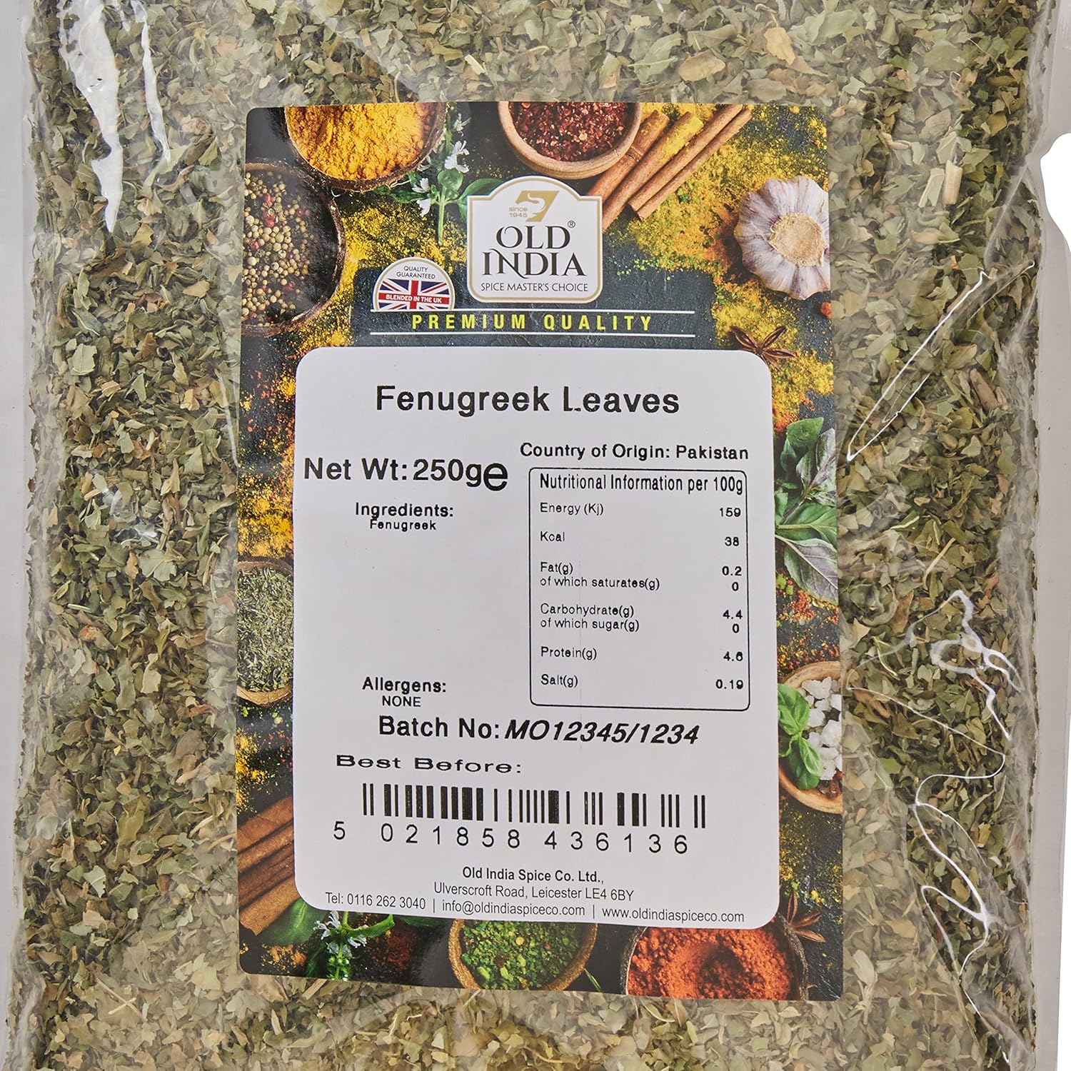 Old India Bockshornkleeblätter, ganzes Gewürz, 250 g 4