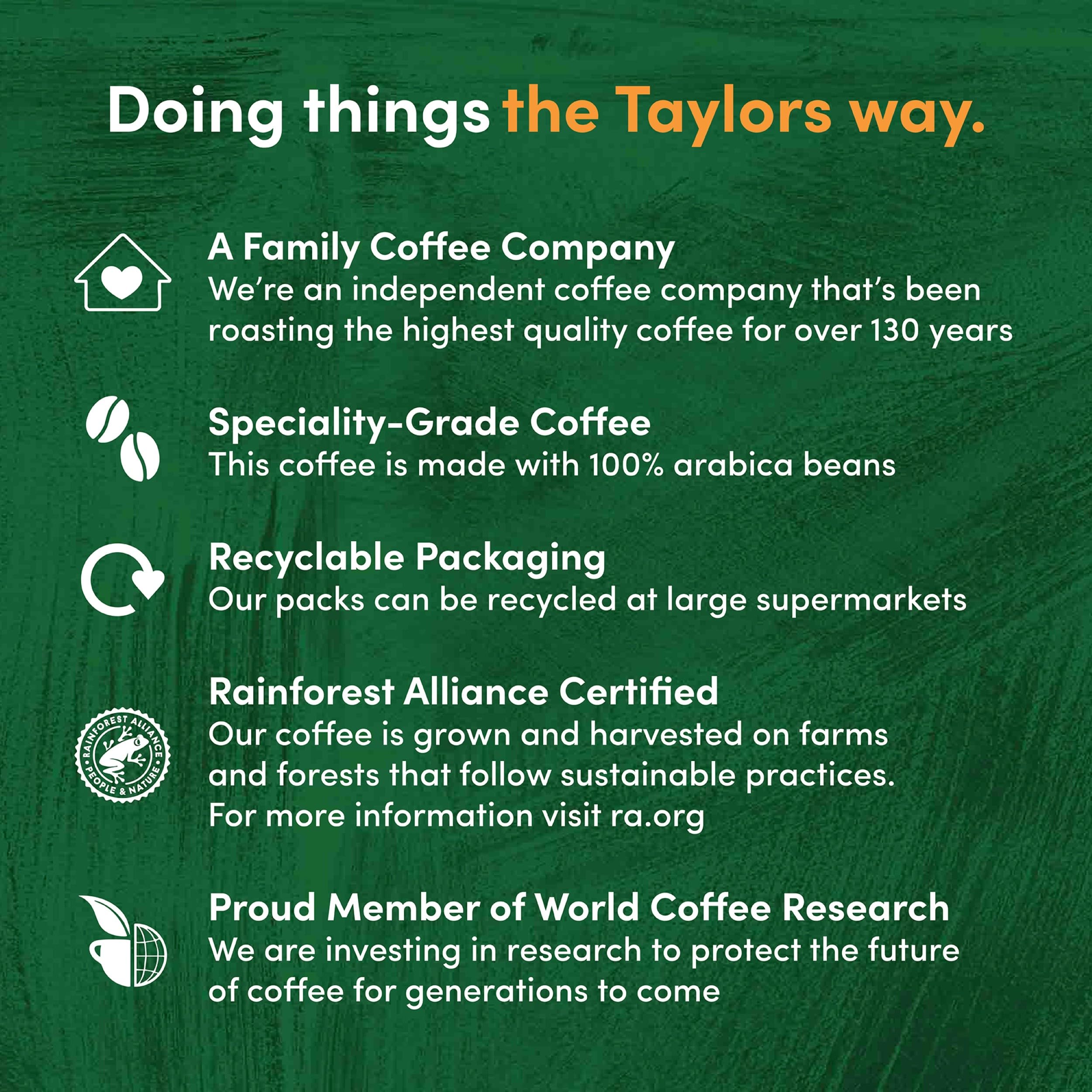 Taylors of Harrogate After Dark Ground Coffee - Dark Roast, Cocoa & Brown Sugar Notes | 6 x 200g Bags 6