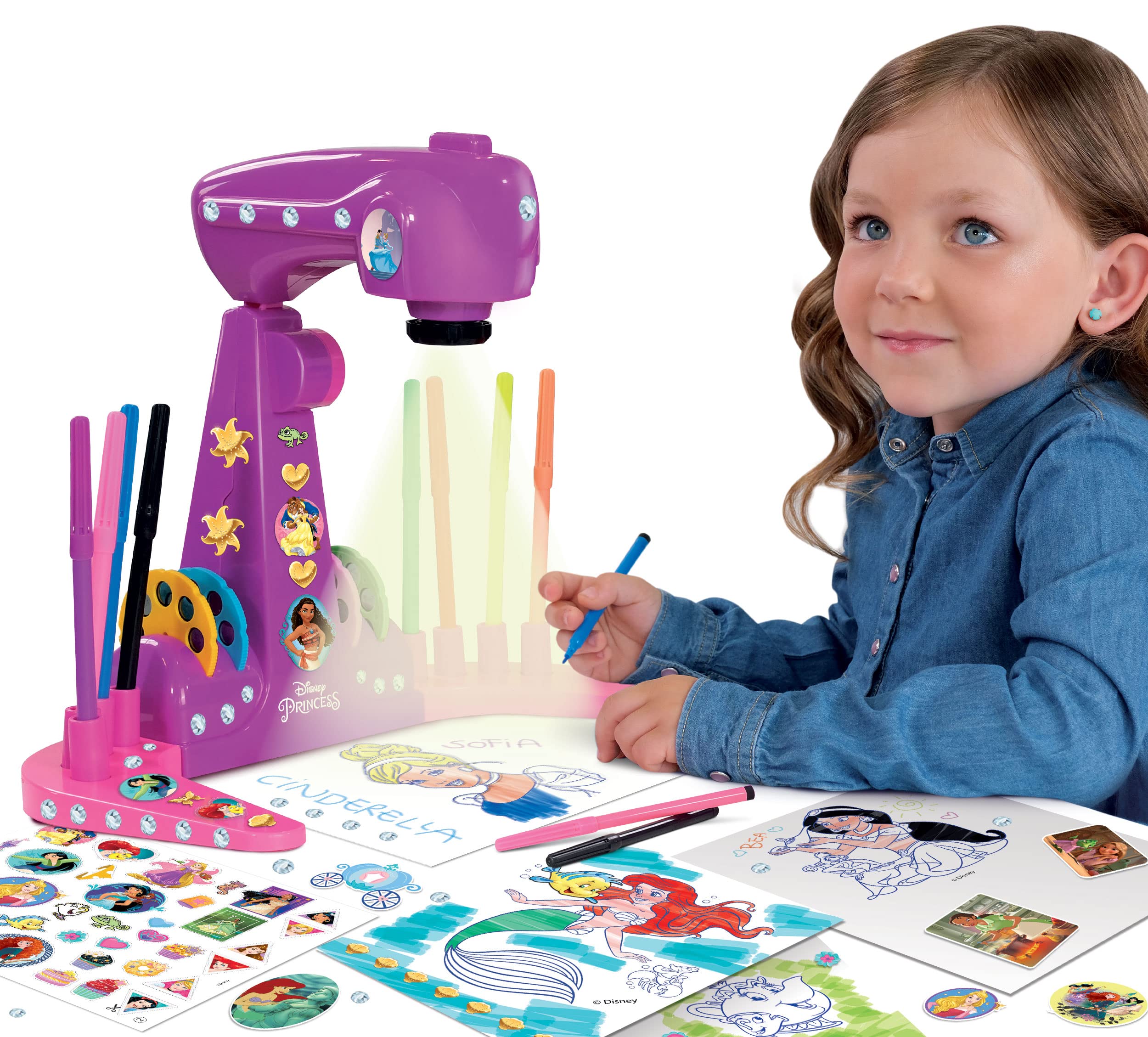 Liscianigiochi Disney Princess Projector Drawing Set - Learn to Draw with LED Projector (31490) 10