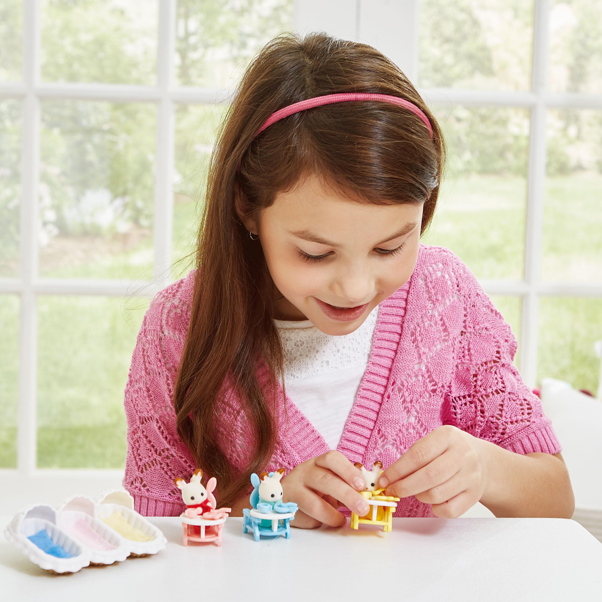 Sylvanian Families Triplets Care Set (L5532) - Includes 3 Chocolate Rabbit Triplets & 19 Accessories 4