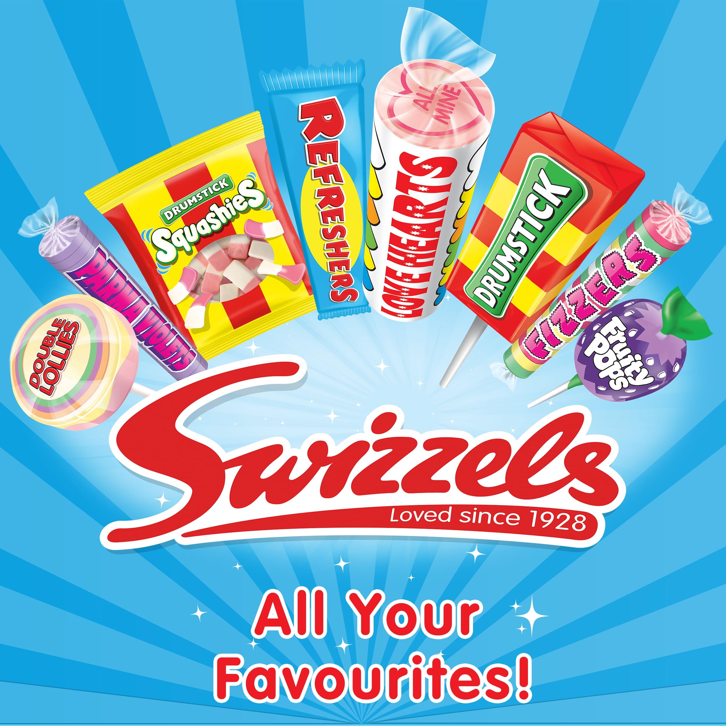 Swizzels Drumstick Squashies Original Sweets - Raspberry & Milk Foam Gums | 120g Pack 4