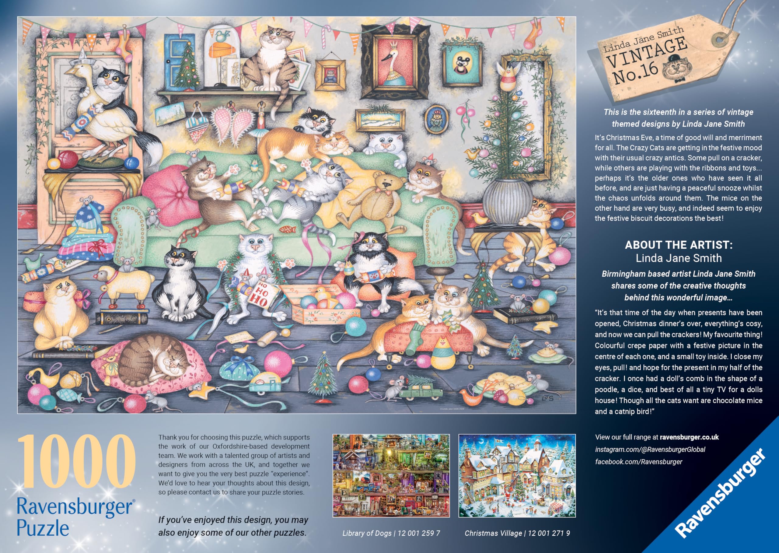 Ravensburger Crazy Cats Christmas Cracker 1000 Piece Jigsaw Puzzle 8