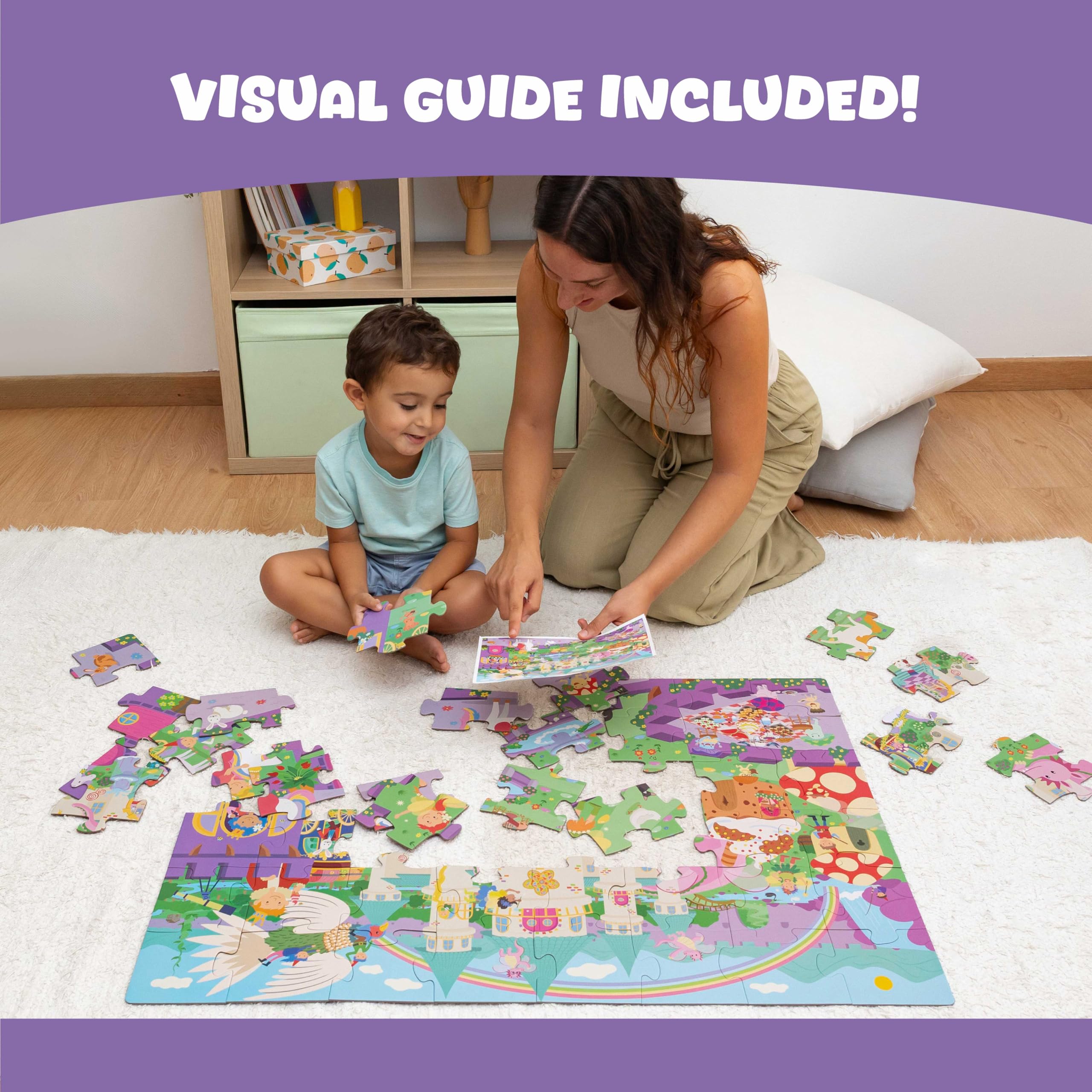 BONNYCO Giant Fantasy Castle Floor Puzzle - 48 Large Pieces, Ages 2+ 5