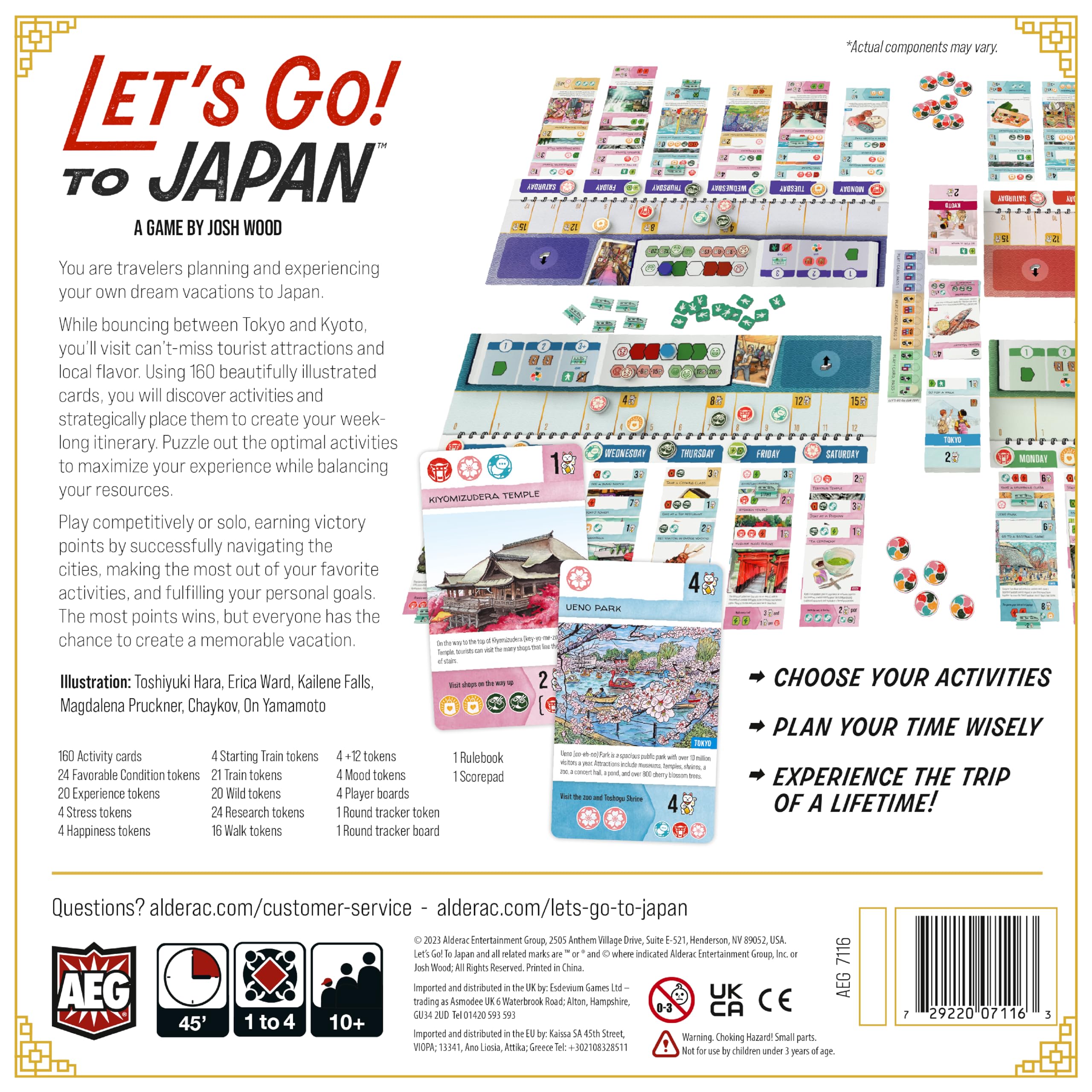 AEG Let's Go! To Japan Family Board Game | Ages 10+ | 1-4 Players | 45 Min
