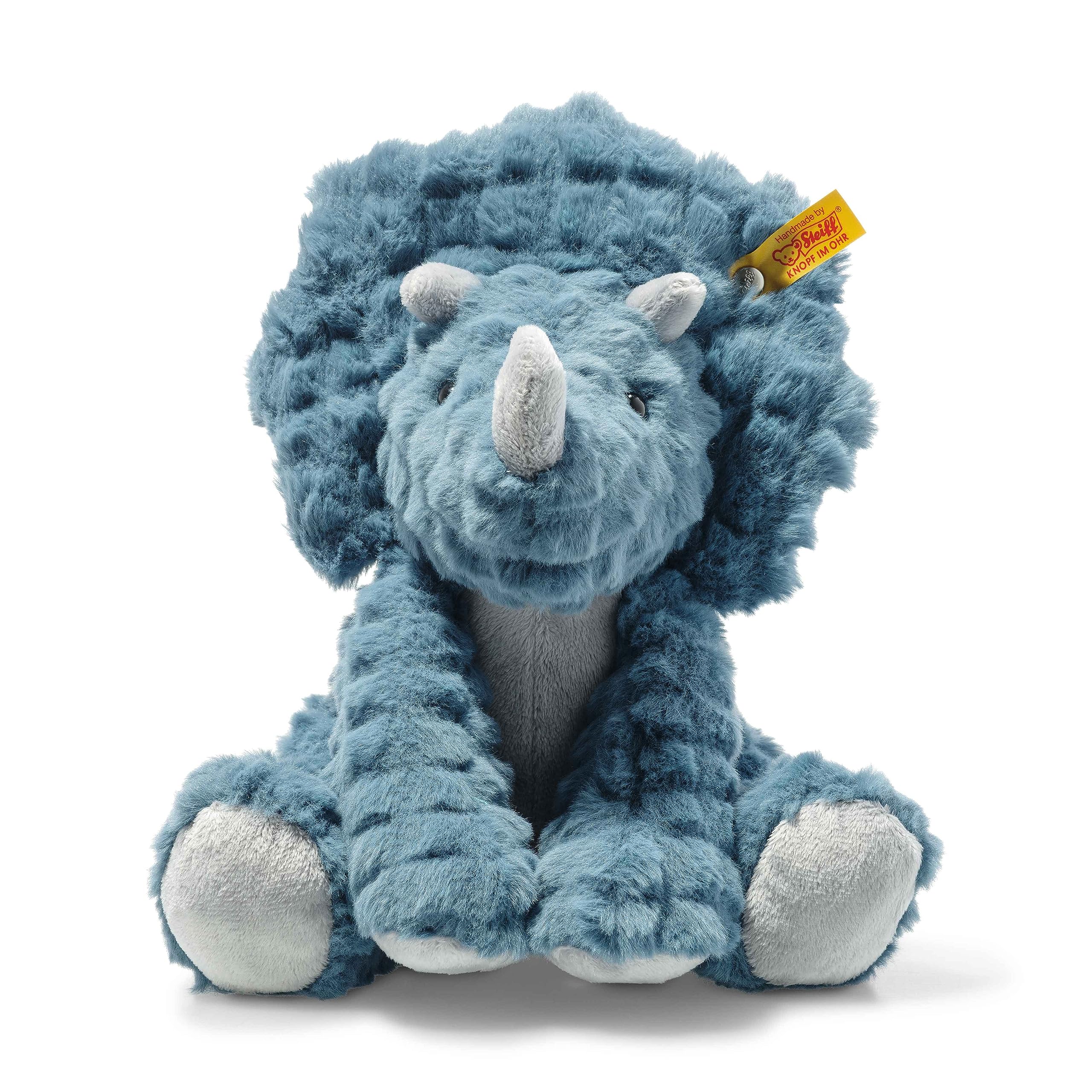 Steiff Soft Cuddly Friends Dixi Triceratops - 28 cm Plush Dinosaur Toy
