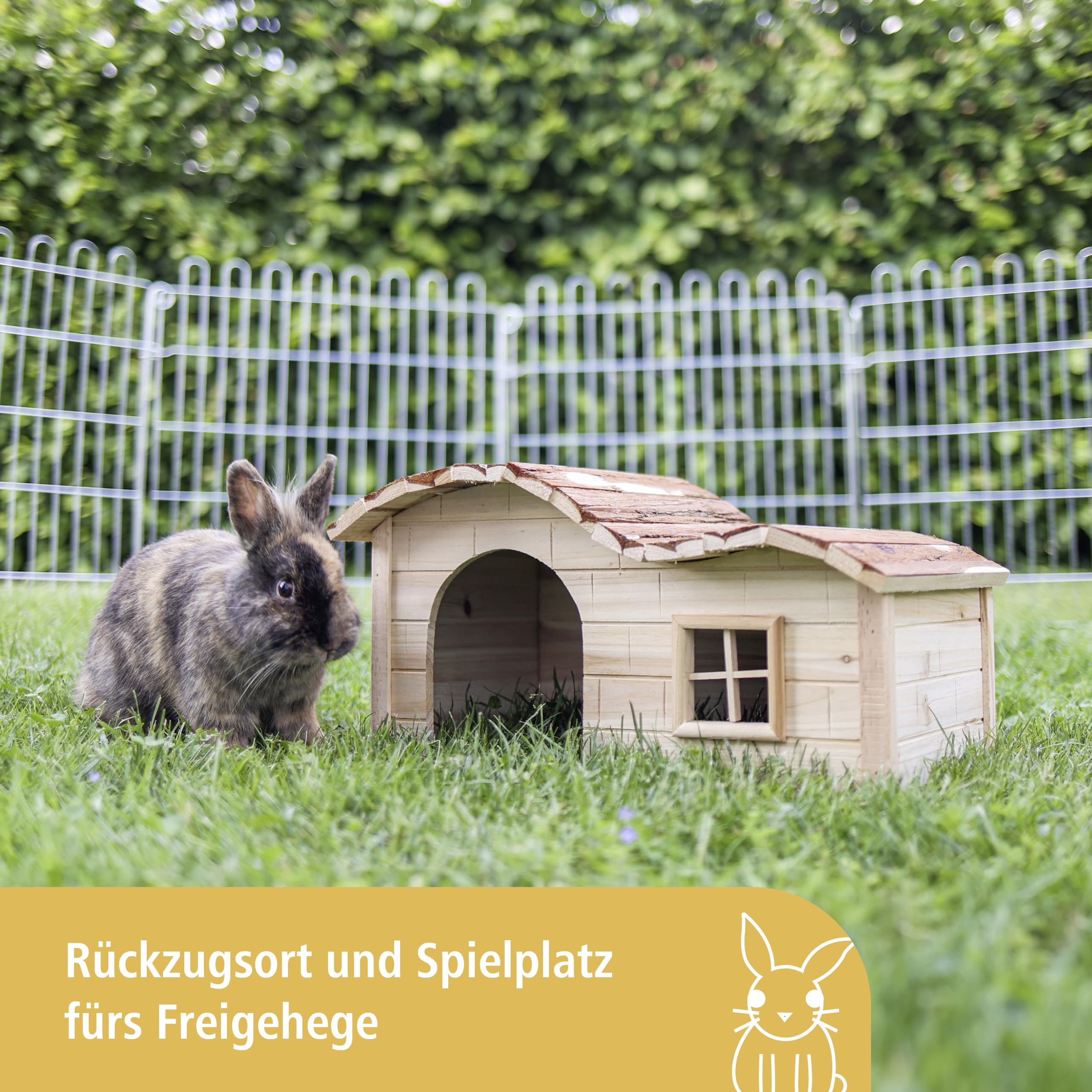 Kerbl Pet Nature Plus House - Untreated Natural Wood Shelter for Guinea Pigs & Dwarf Rabbits | 30x20x20 cm 6