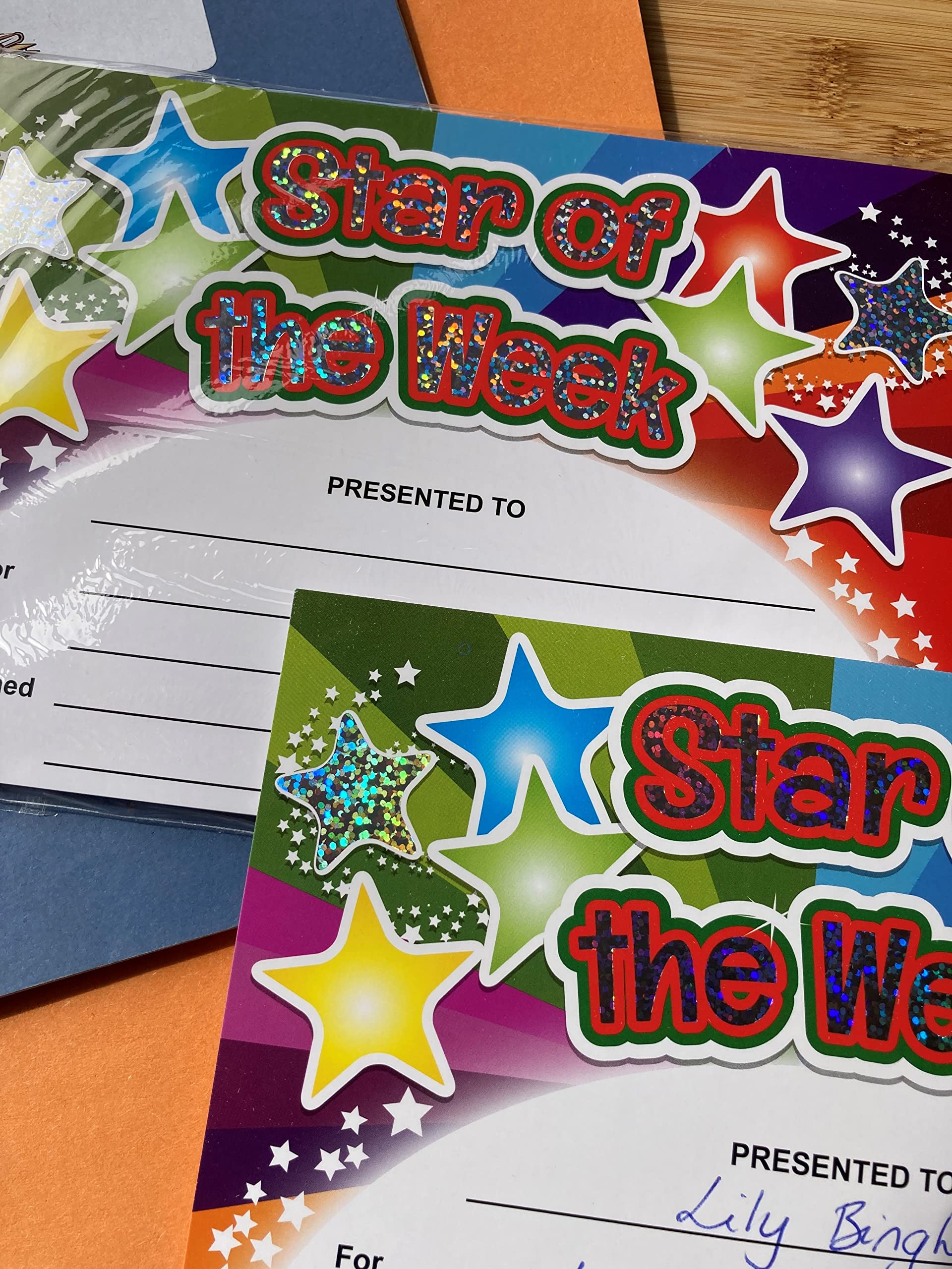 SuperStickers Star of The Week Rainbow Sparkling Certificate - 20 Pack | A5 Size 4