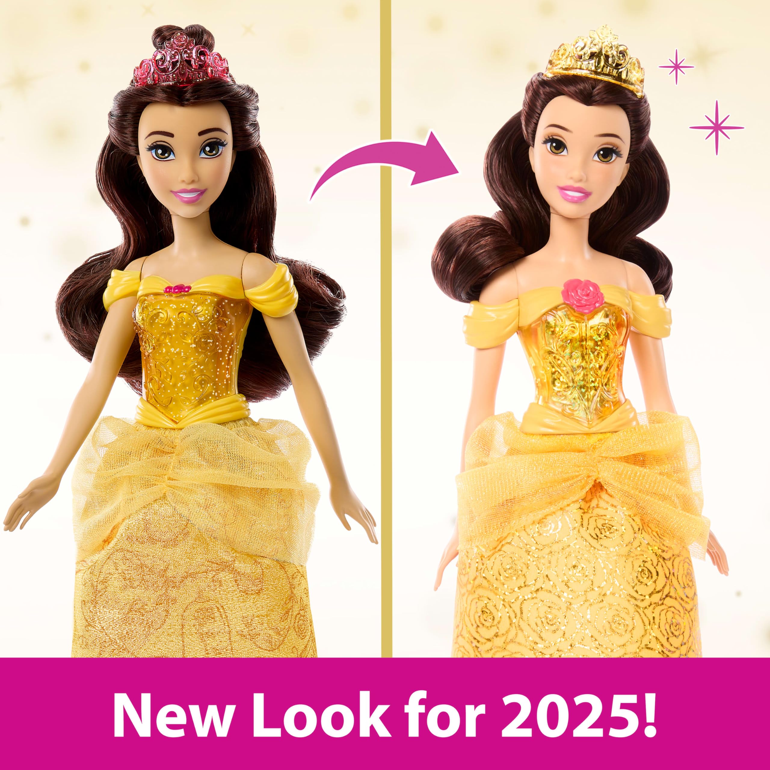 Disney Princess Belle, bewegliche Modepuppe – funkelndes, vom Film inspiriertes Outfit und Accessoires 8