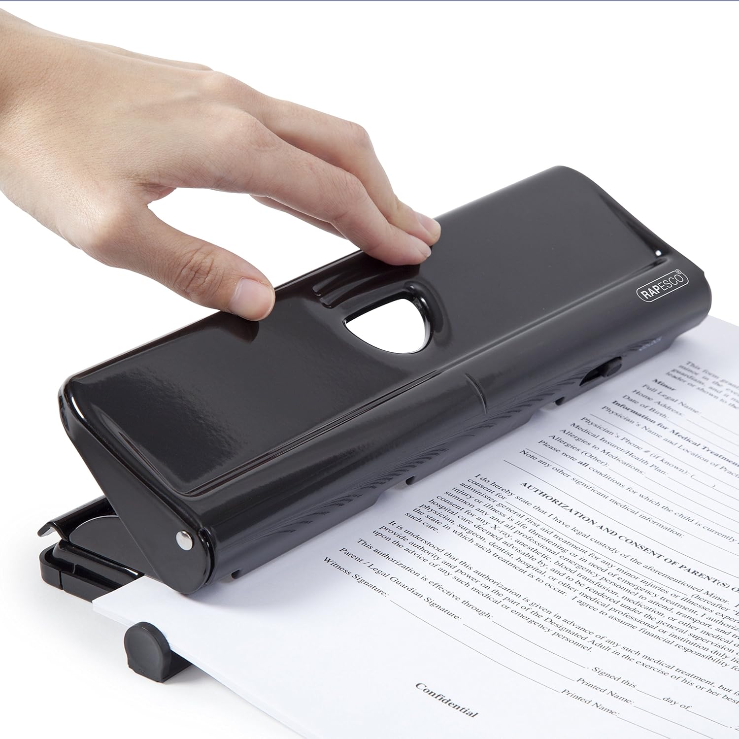 Rapesco 1054 720 4-Hole Metal Punch - 22 Sheet Capacity - Black 3