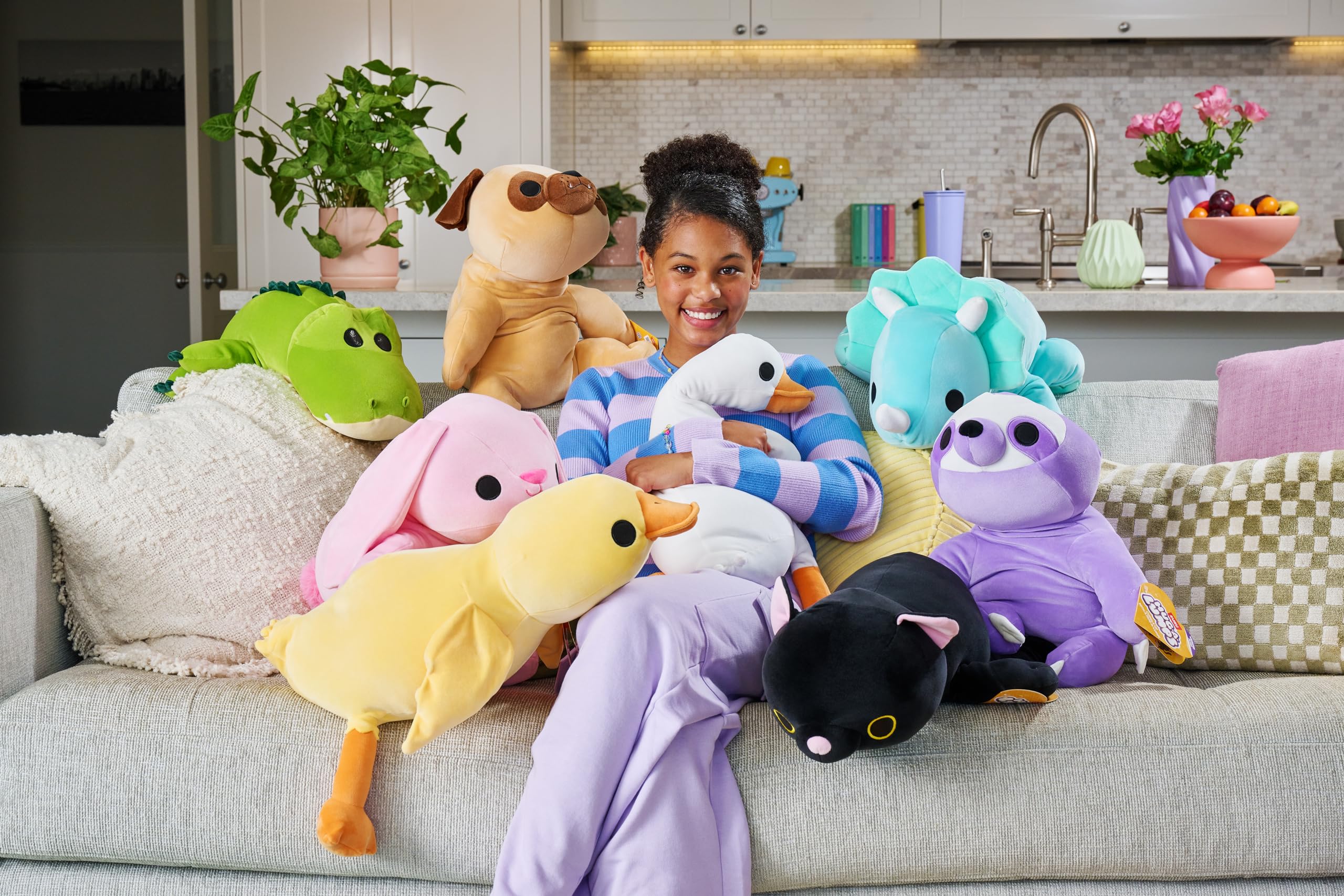 Hug-A-Lumps von ZURU – beschwertes Plüsch-Kuscheltier, 1,5 kg Gans (Mav) 6