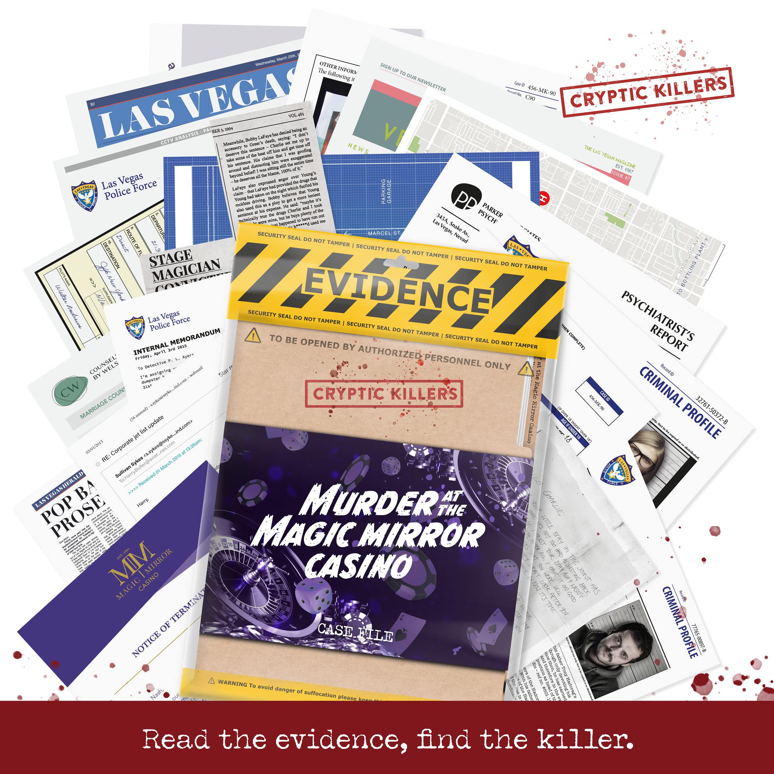 Cryptic Killers Murder at the Magic Mirror Casino Unsolved Murder Mystery Game | 2.5 Hours Playtime | Difficulty 3.5/5 6