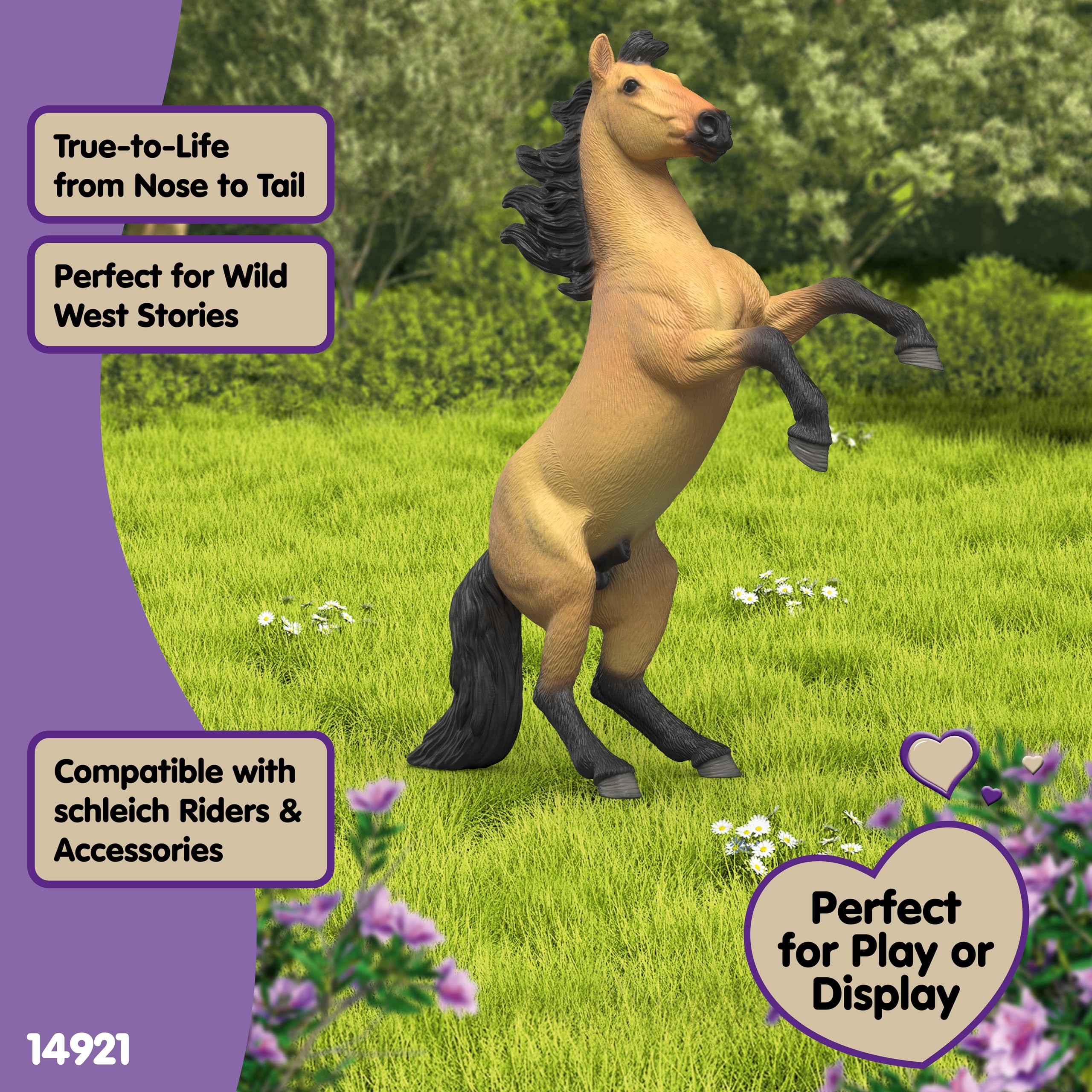 Schleich Horse Club - Mustang Stallion 14921 | Realistic Detail | Ages 5+ 5