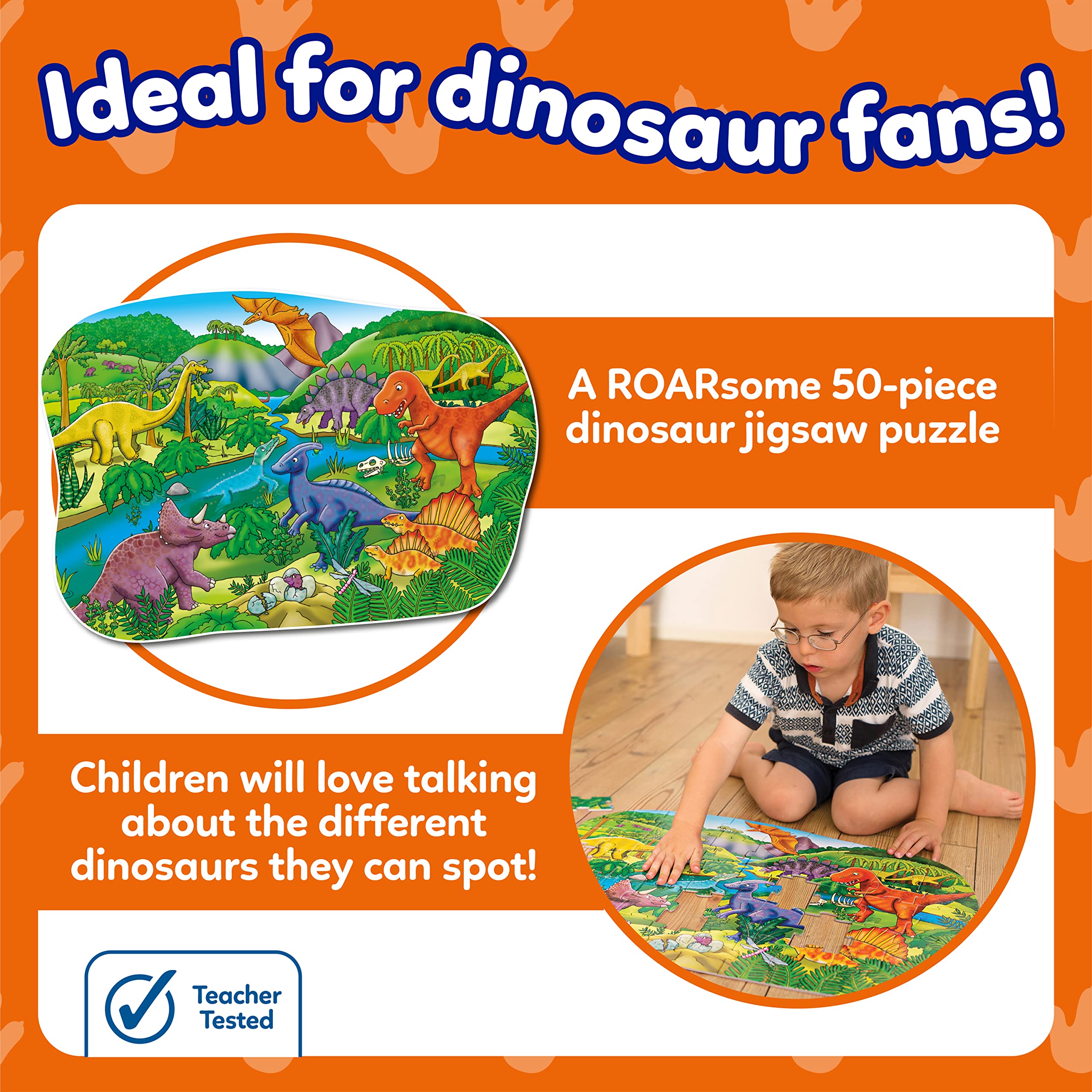 Orchard Toys Big Dinosaurs Floor Puzzle - 50-Piece Educational Jigsaw for Ages 4-8 8