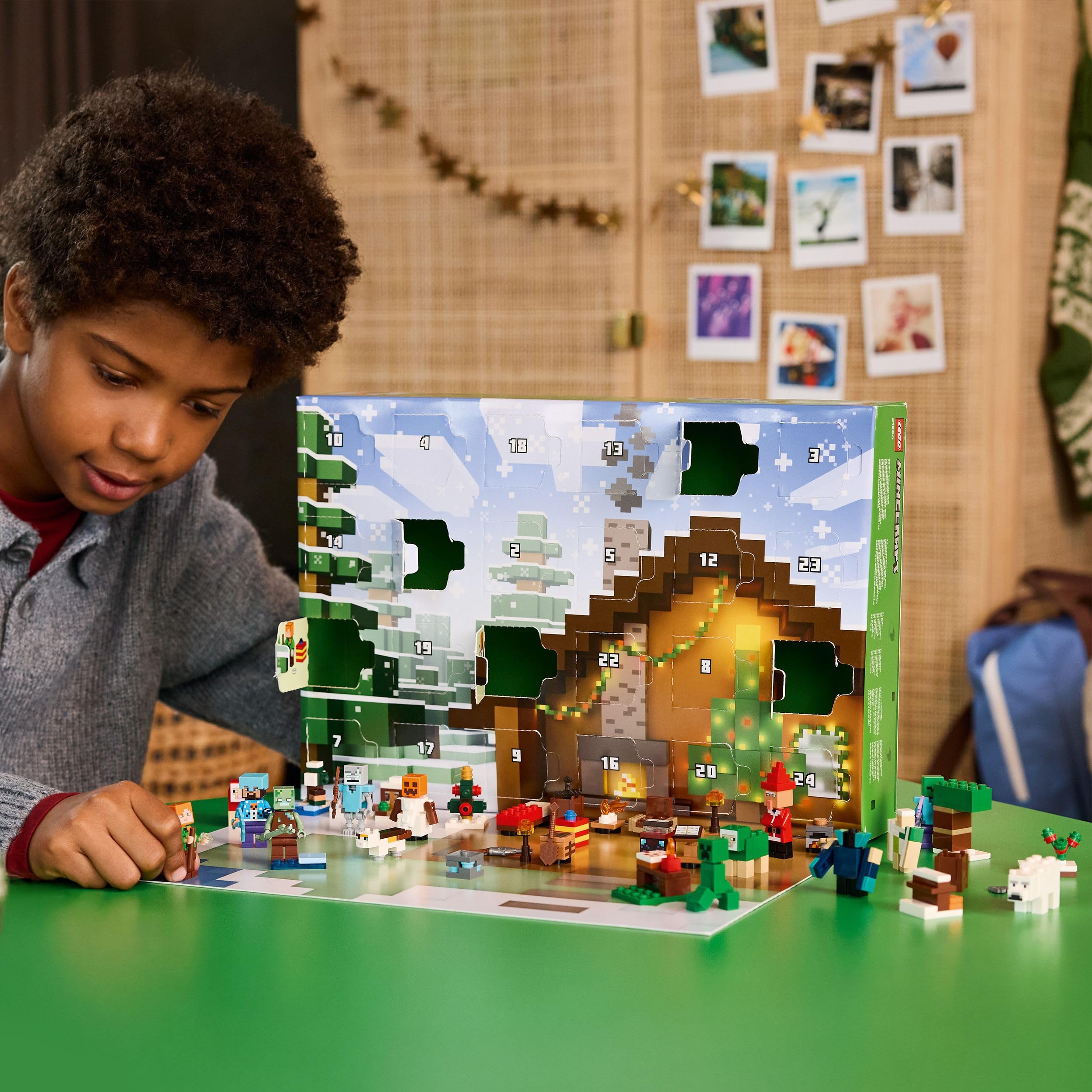 LEGO Minecraft Advent Calendar 2025 - 24-Day Buildable Toy with Minifigures & Winter Village Set 6