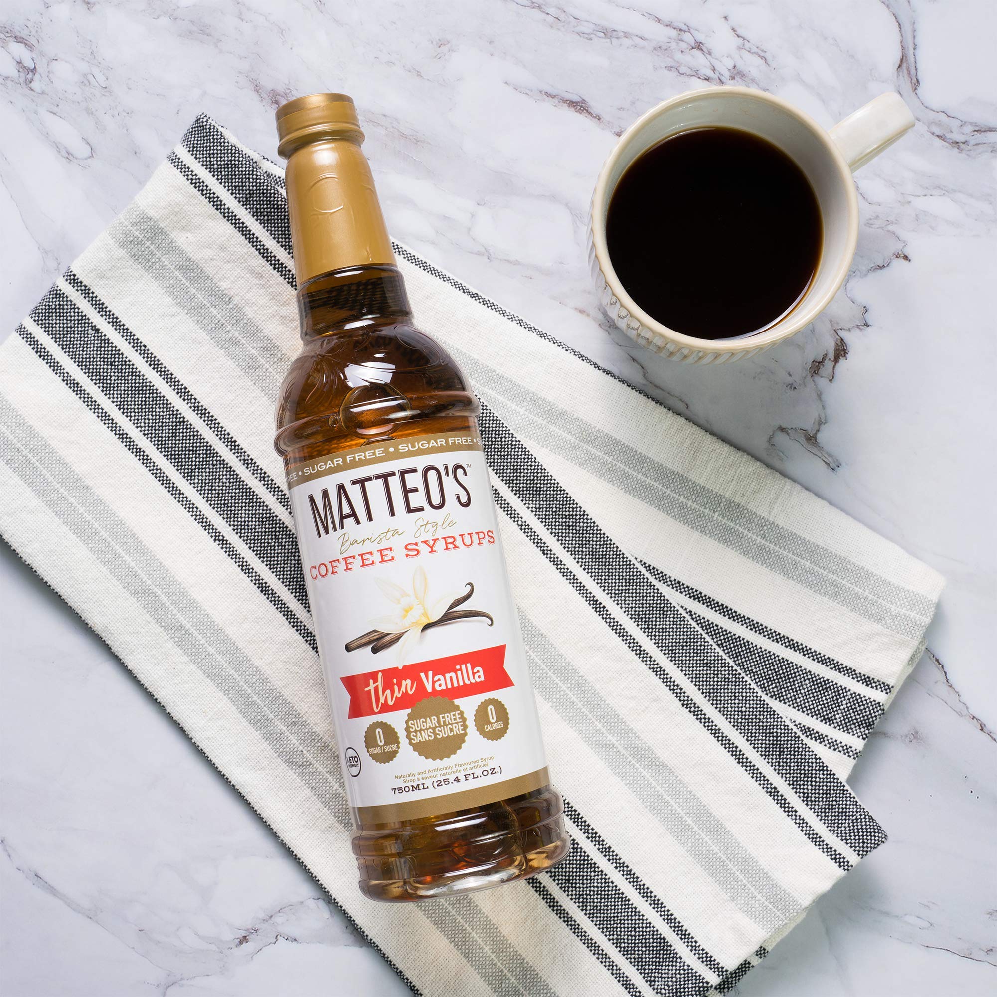Matteo's zuckerfreier Kaffee-Aroma-Sirup, Haselnuss, 0 Kalorien, Keto-freundlich, 25,4 oz 9
