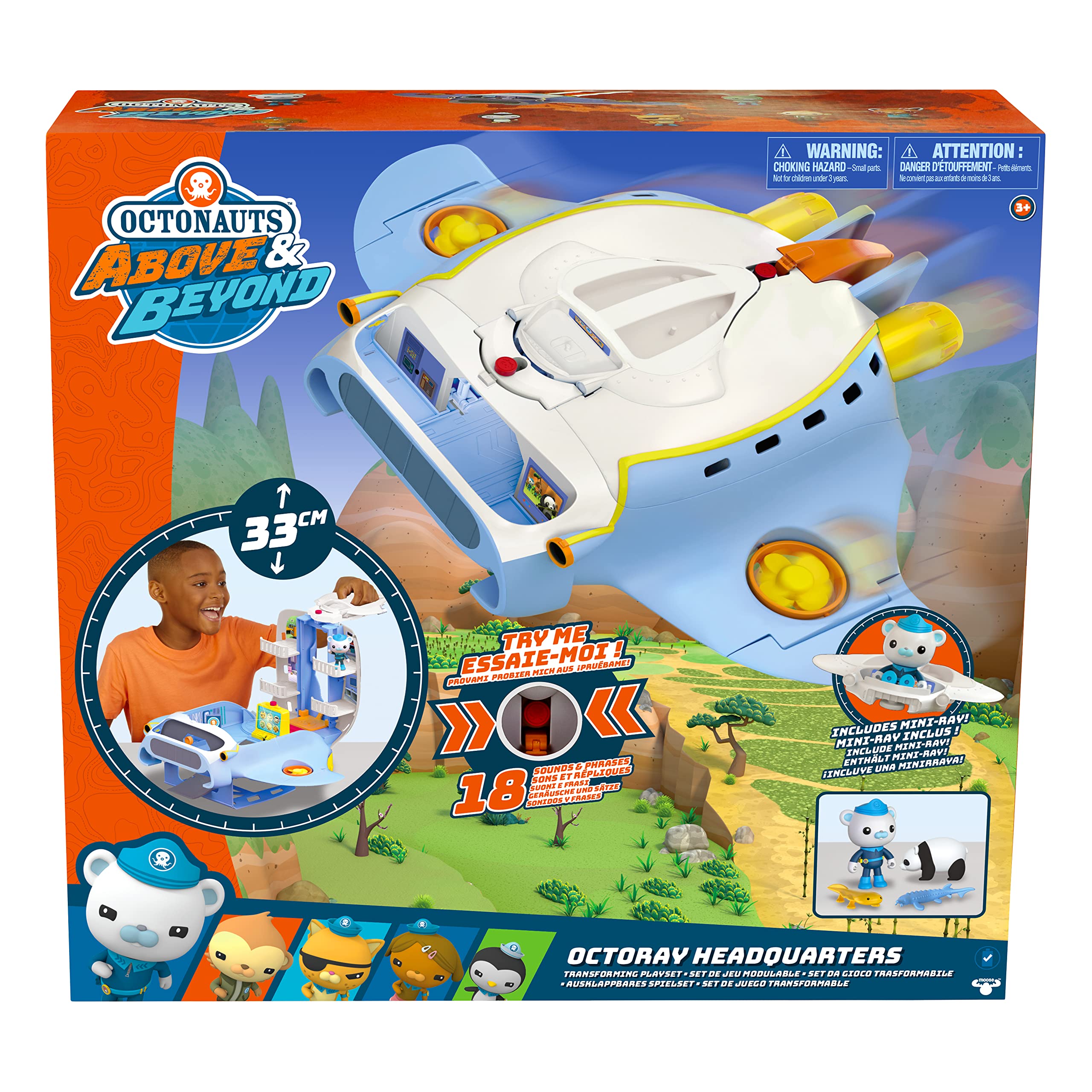 Octonauts Octoray Verwandelbares Spielset mit Lichtern und Geräuschen – 7-teiliges Set mit Captain Barnacles-Figur 13