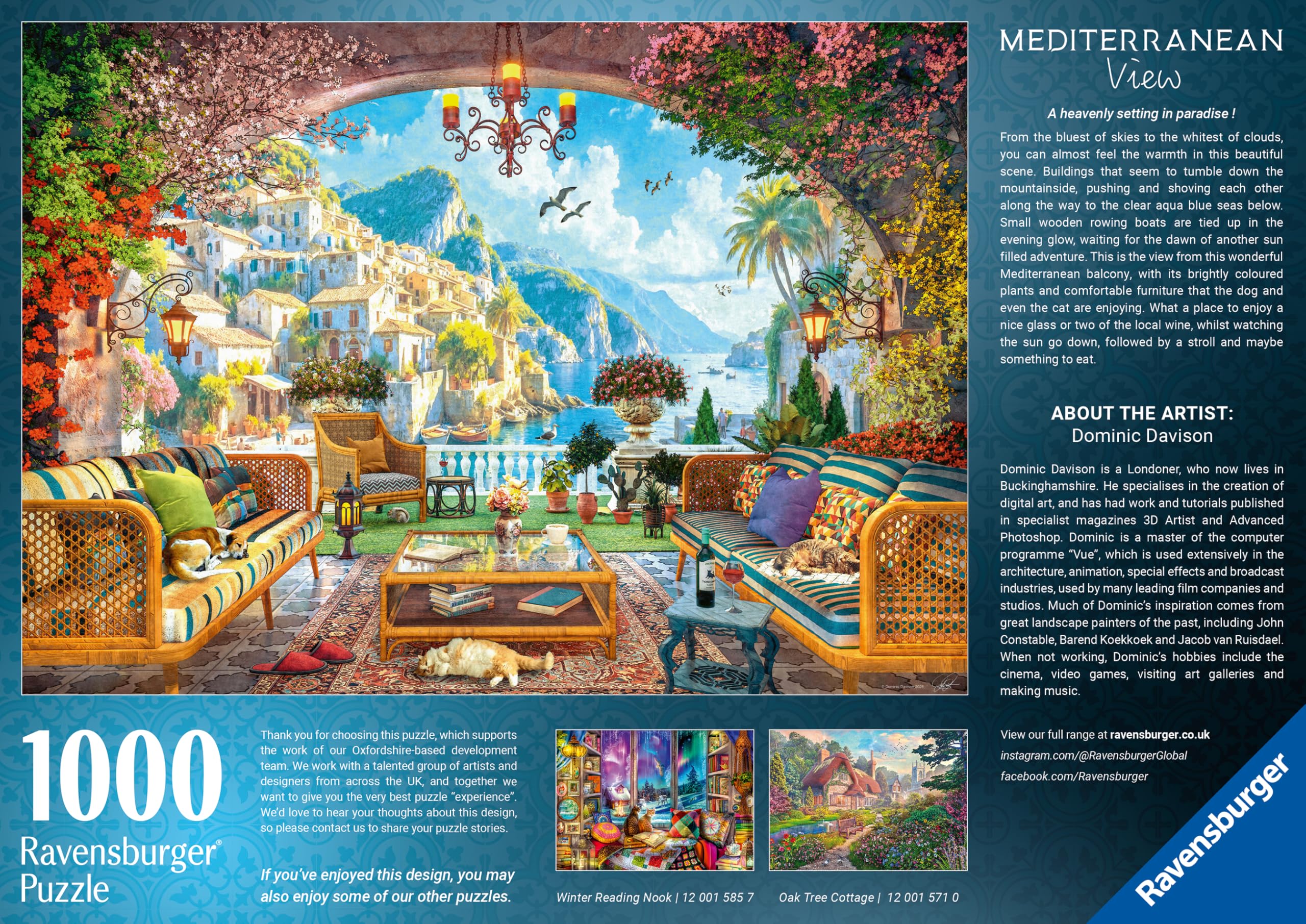 Ravensburger Mediterranean Terrace View Jigsaw Puzzle - 1000 Pieces, 70x50cm 3