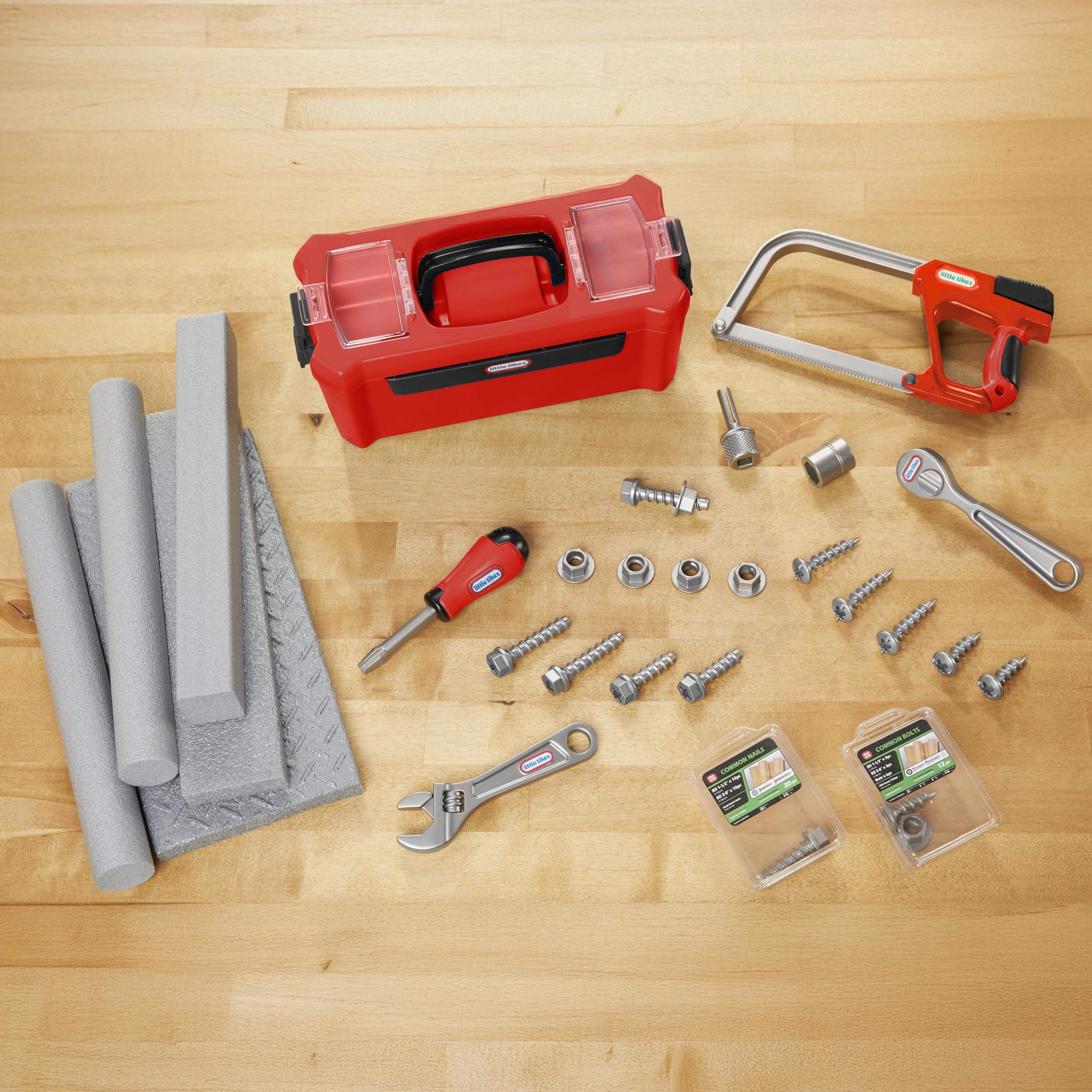 Little Tikes Creative Construction Tool Box Set - 9-Piece Pretend Play Building Kit for Kids 3+ 5