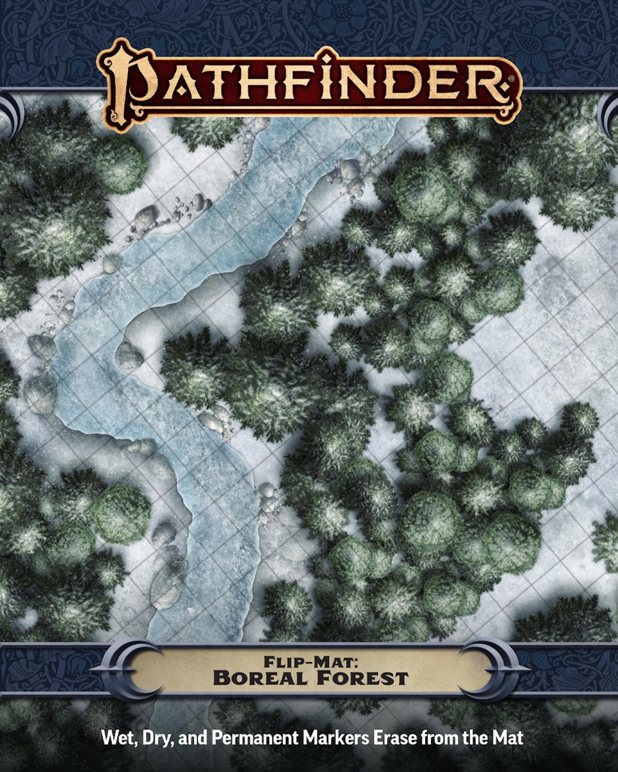 Paizo Pathfinder Flip-Mat: Boreal Forest Reference Map | Double-Sided | Coated Surface