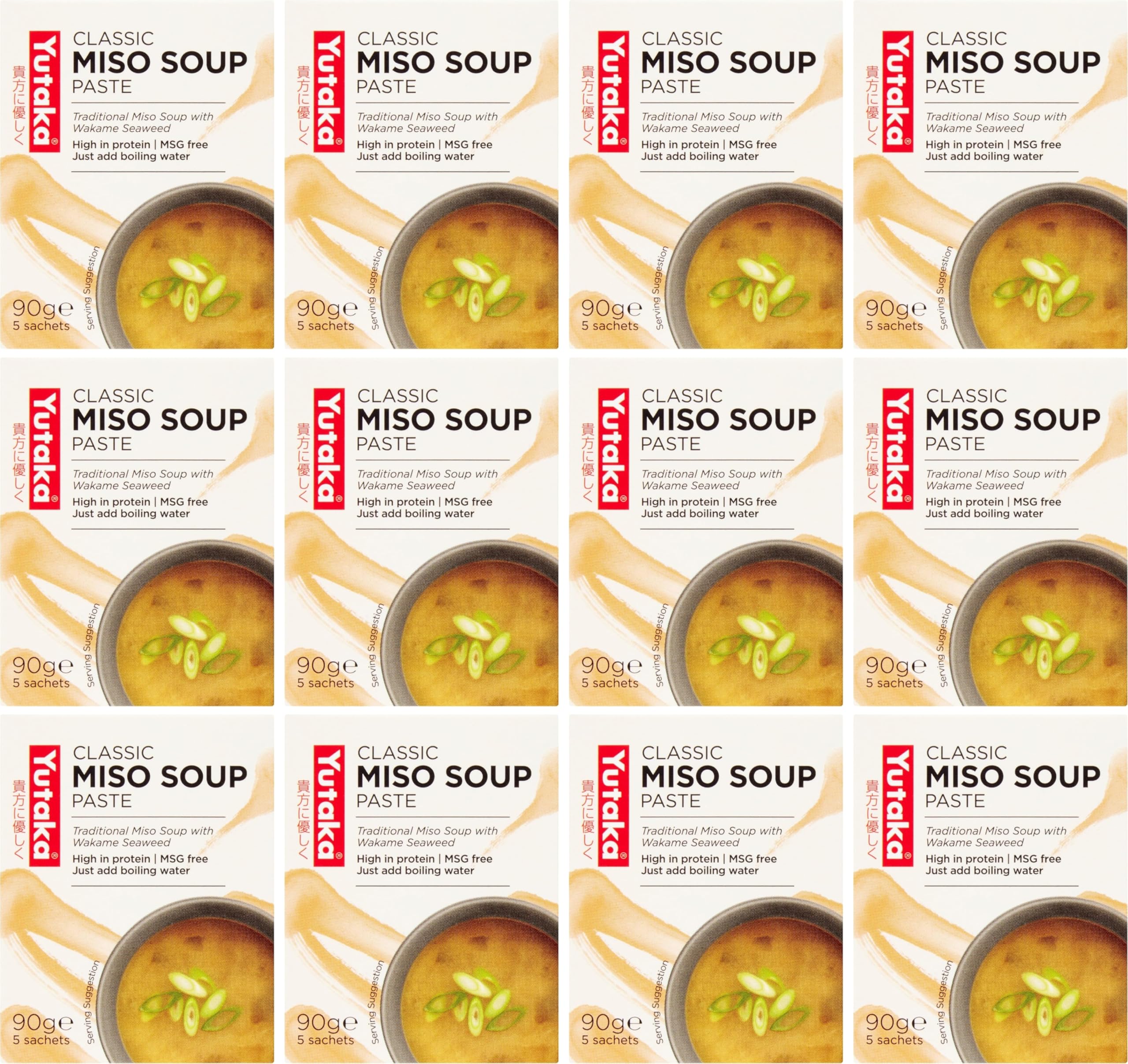 Yutaka Miso Soup - Authentic Japanese Umami Flavor | 60 Sachets (12 x 90g Pack)
