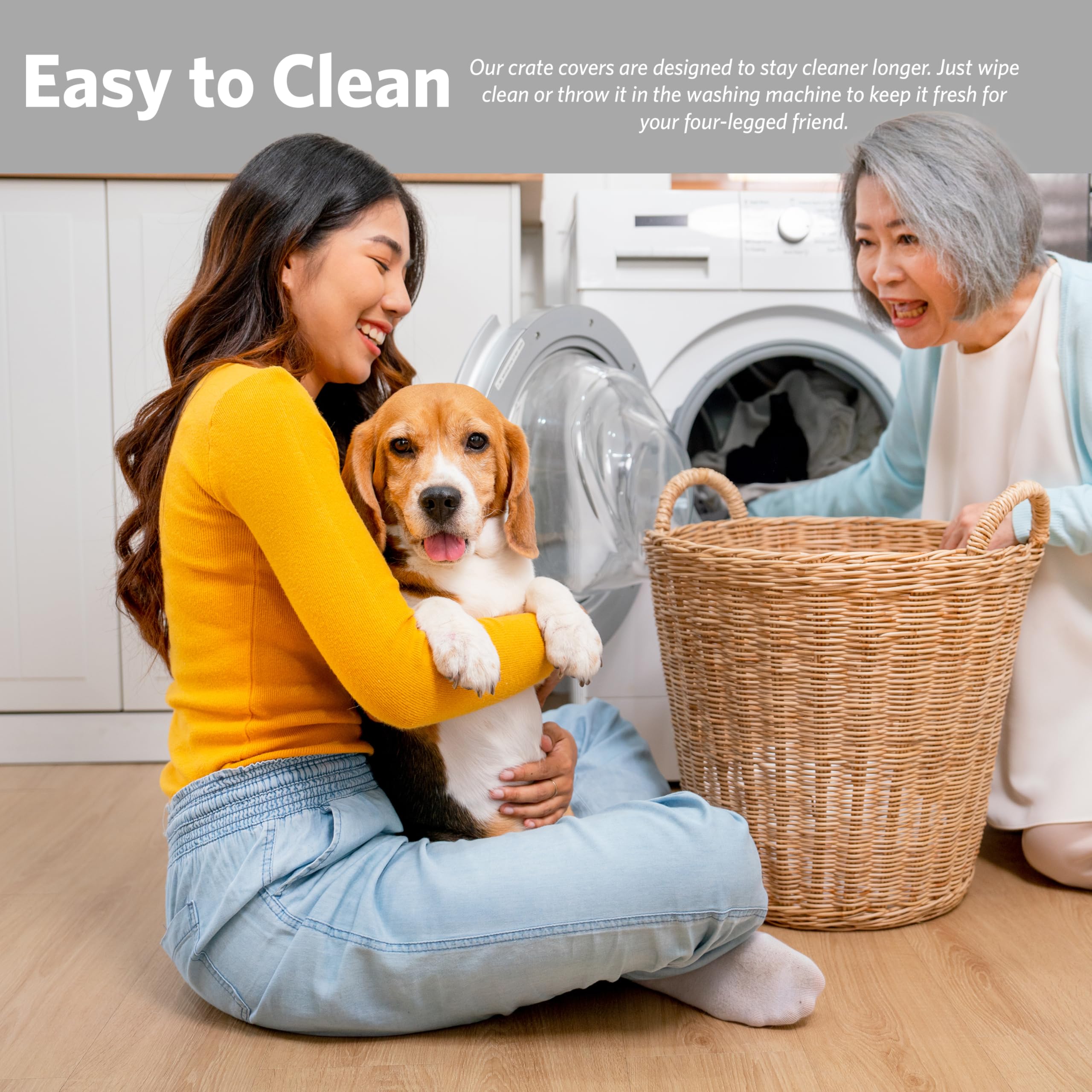 MidWest Homes for Pets Black Polyester Crate Cover for 76cm Crates | Breathable & Secure Fit 4