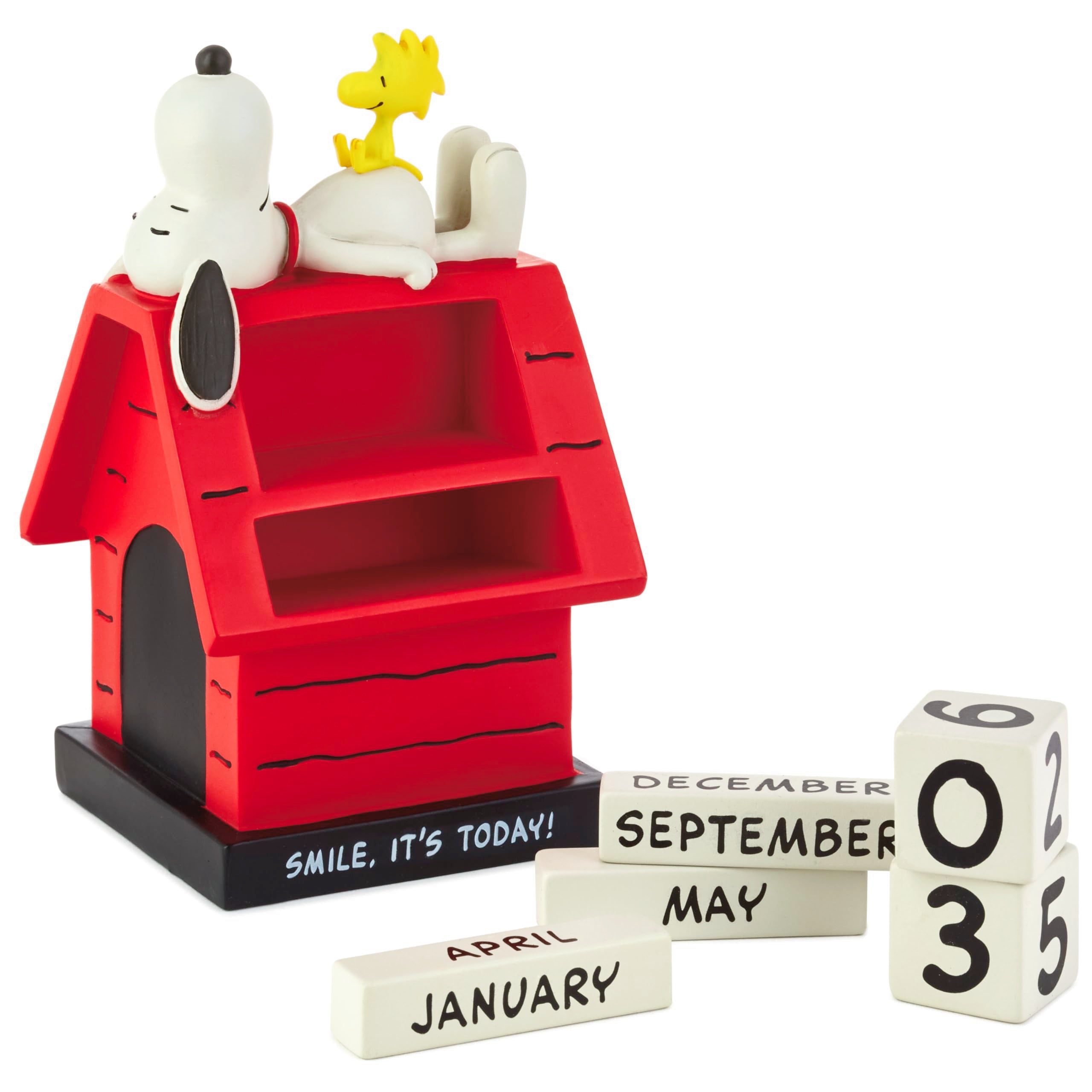Hallmark SNOOPY & WOODSTOCK Perpetual Calendar | Resin Construction | H14.4cm x W8.4cm