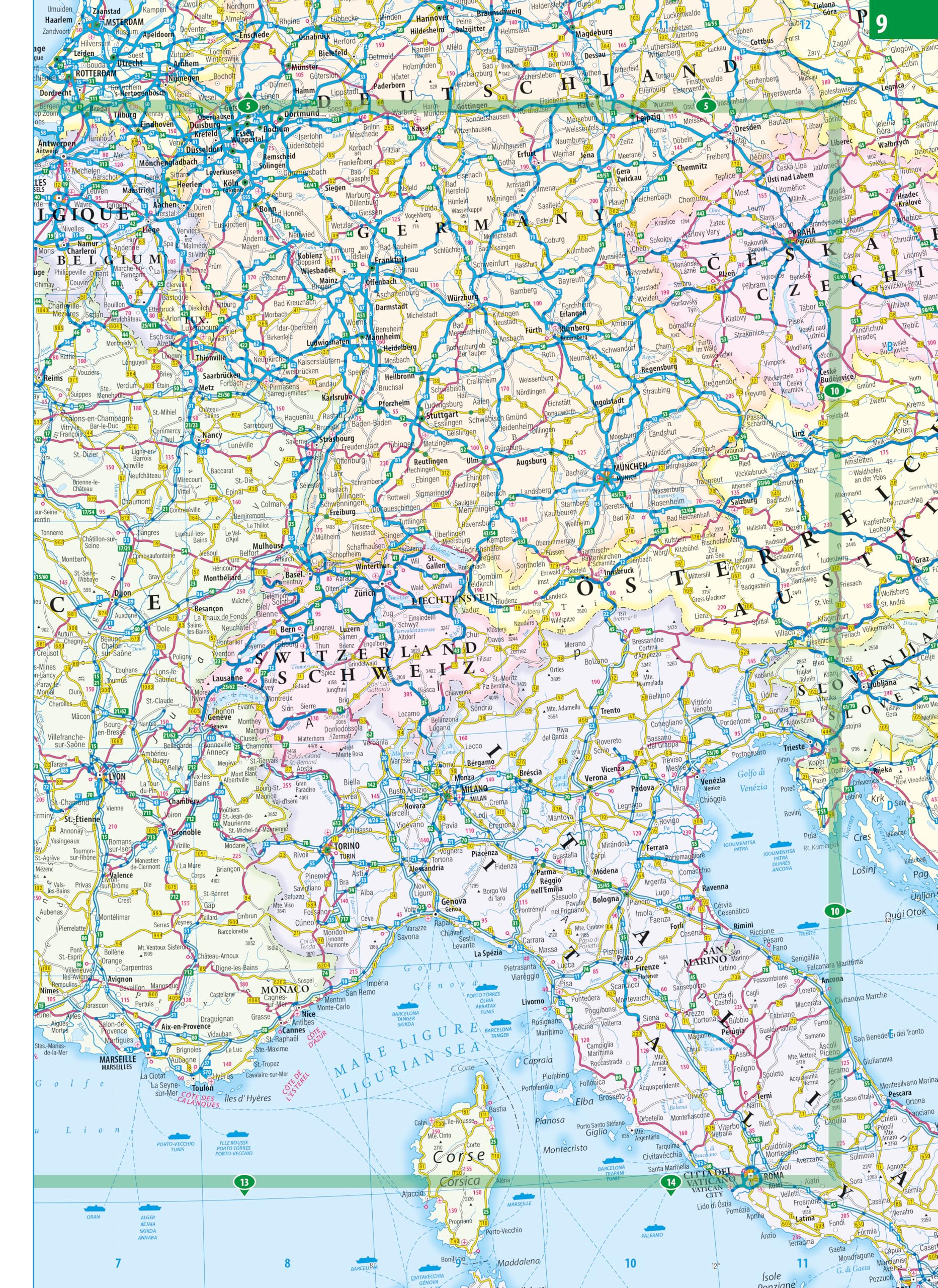 Philip's 2027 Big Road Atlas of Europe - Easy-Read Mapping | A3 Spiral Edition 4