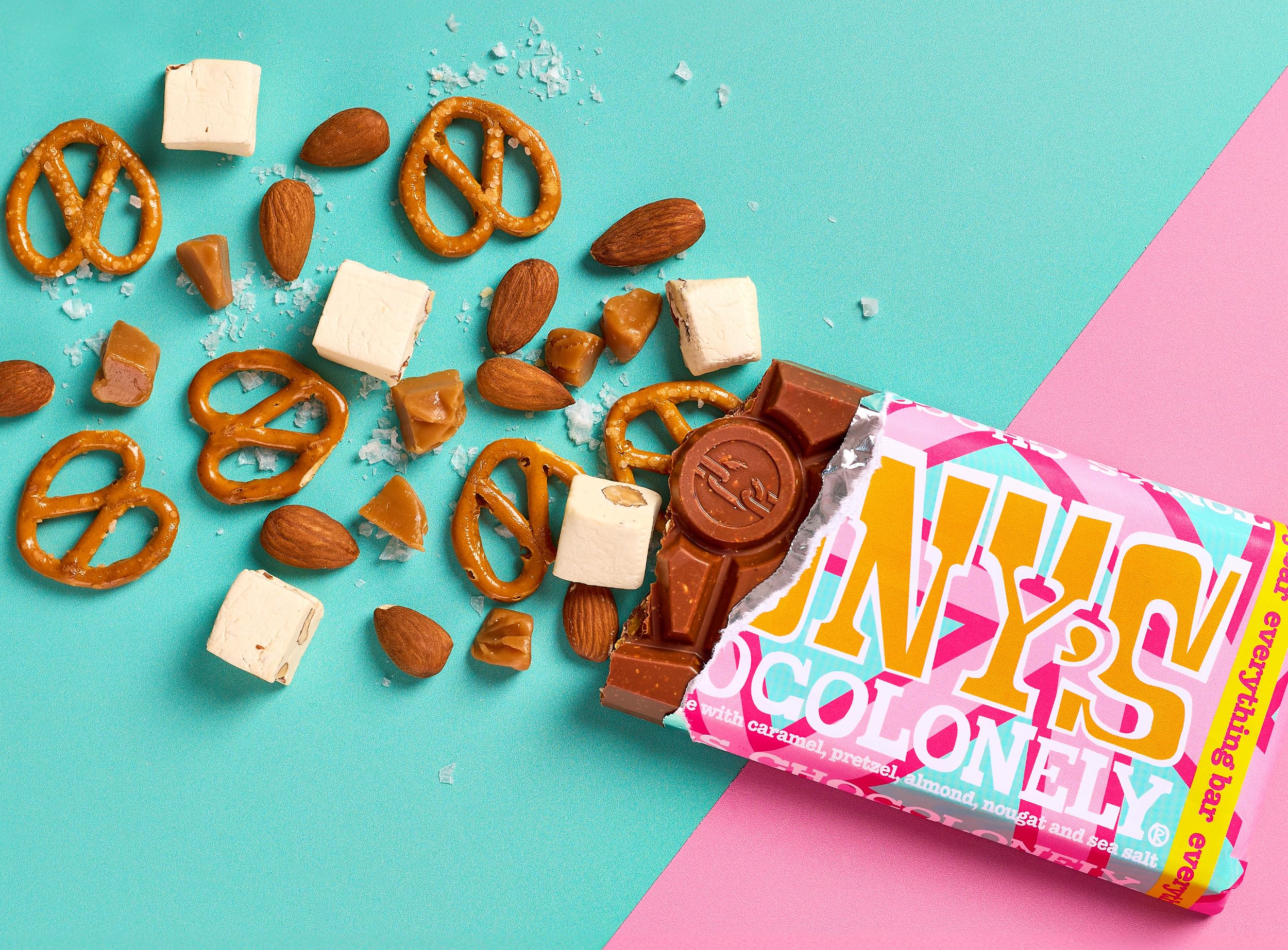 Tony's Chocolonely Everything Bar – Milchschokolade mit Karamell, Mandeln, Brezel, Nougat und Meersalz, 180 g 4