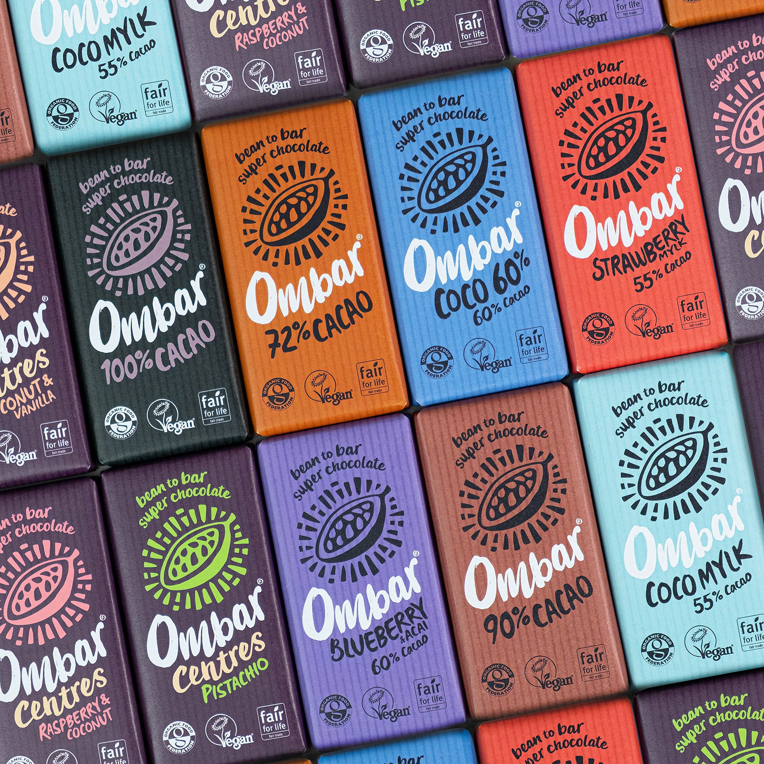 Ombar 100% Cacao Organic Vegan Dark Chocolate Bar (35g x 10) - Raw, Dairy-Free, Gluten-Free 6
