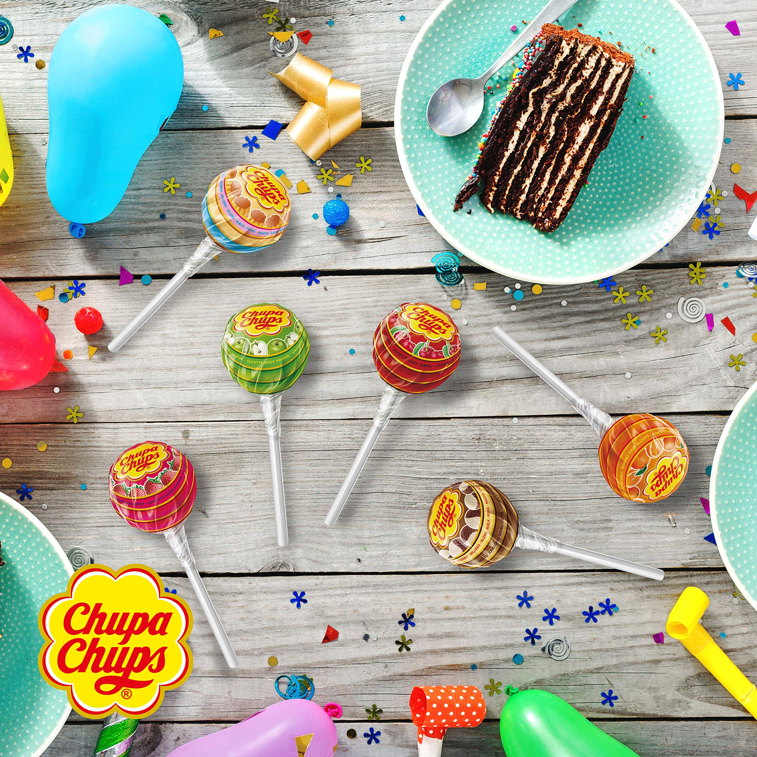 Chupa Chups The Best Of Lollipop Tube - 100 Count | 7 Classic Flavours | Individually Wrapped 7
