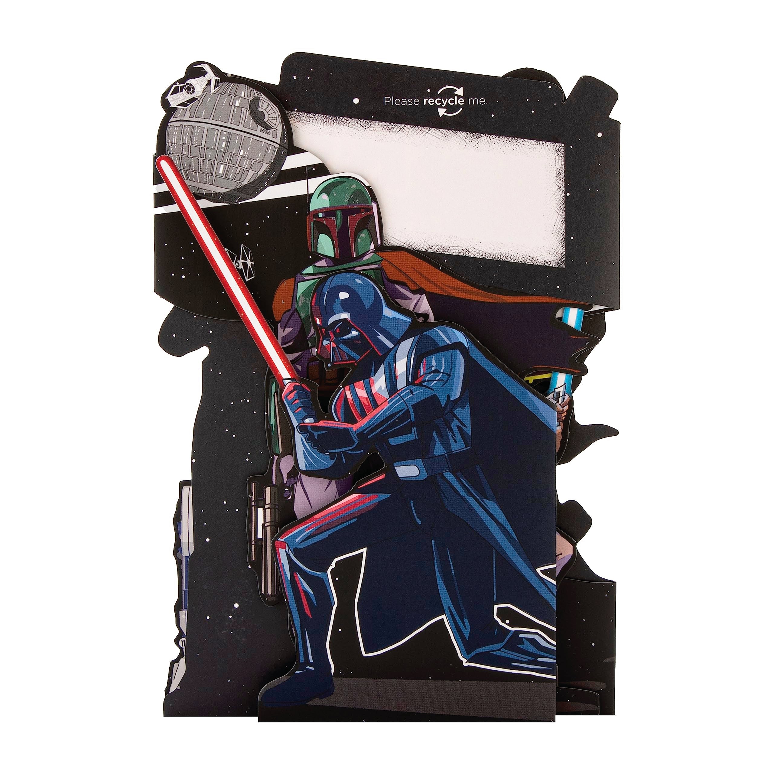 Hallmark Star Wars Birthday Card - 3D Pop Up Luke Skywalker & Darth Vader Design | FSC Certified 6