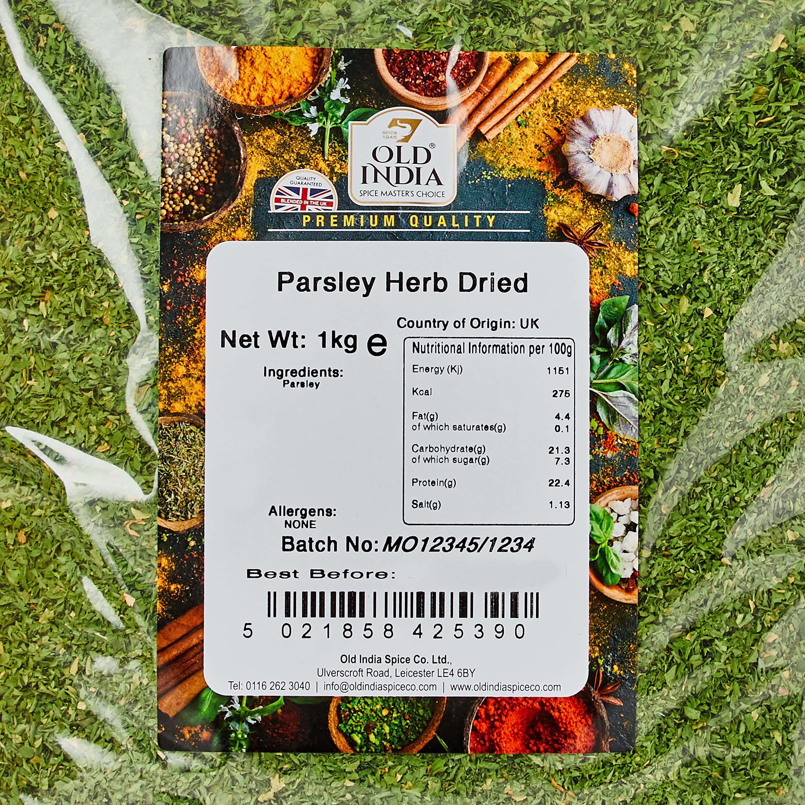 Old India Dried Parsley Herb - 1 Kg Natural & Additive Free Seasoning
