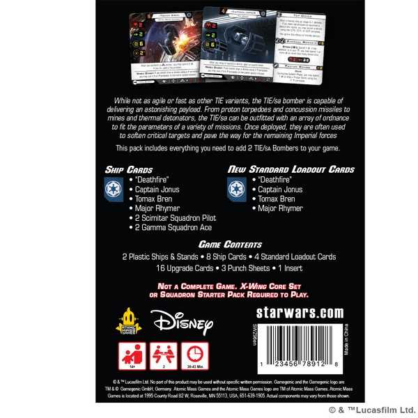 Atomic Mass Games Star Wars: X-Wing TIE/sa Bomber Expansion Pack 3