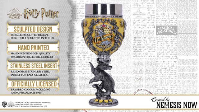 Nemesis Now – Harry Potter Hufflepuff Sammelkelch aus Kunstharz, Präsentationsbecher 2