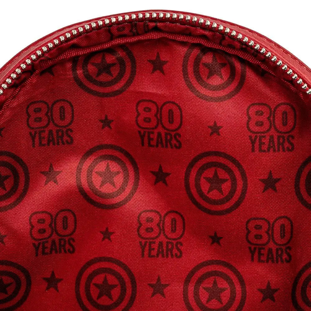 Loungefly Marvel Captain America 80th Anniversary Floral Shield Mini Backpack 6