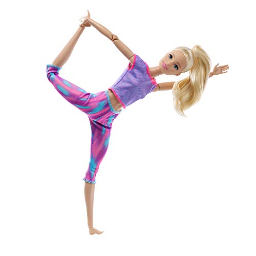 Barbie GXF04 Made to Move Puppe – Flexible Yoga-Puppe mit langen blonden Haaren für Kinder ab 3 Jahren 7